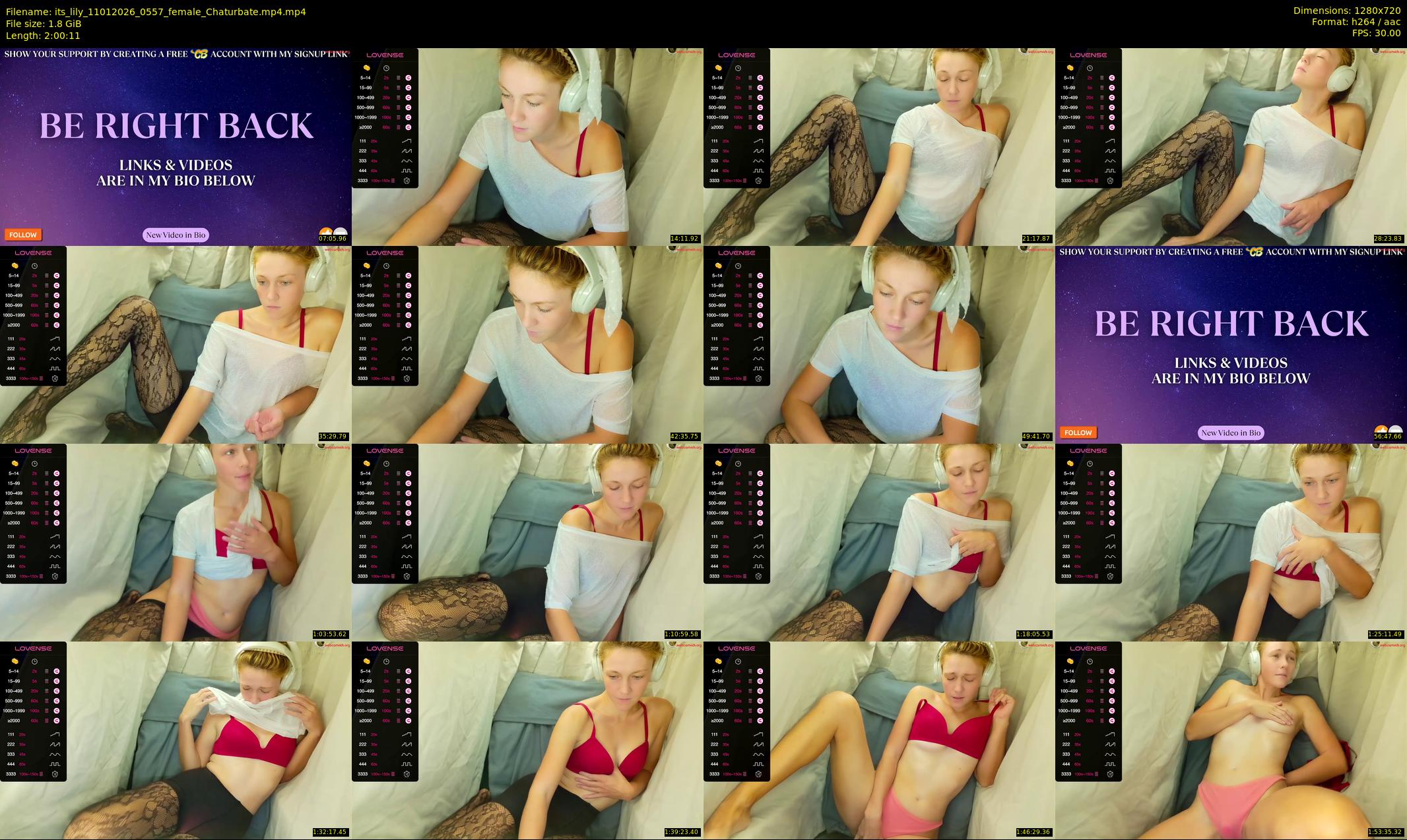 its_lily — 121 minute Chaturbate female cam show recording, 720p, Jan 11, 2026
