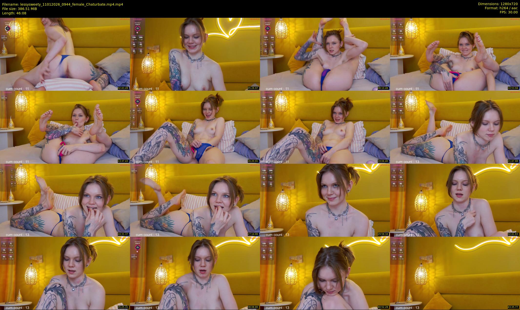 lessysweety — 47 minute Chaturbate female cam show recording, 720p, Jan 11, 2026