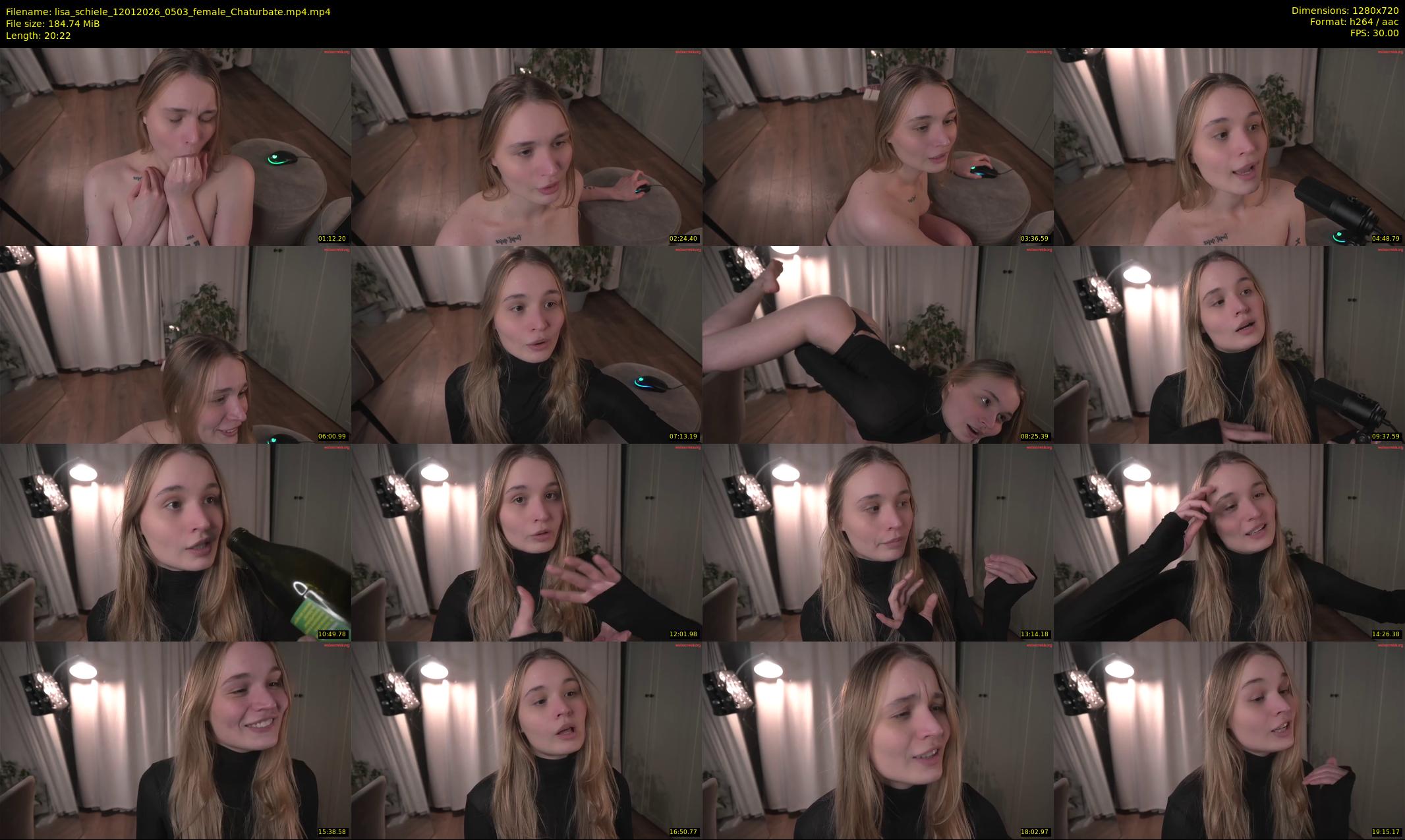 lisa_schiele — 21 minute Chaturbate female cam show recording, 720p, Jan 12, 2026