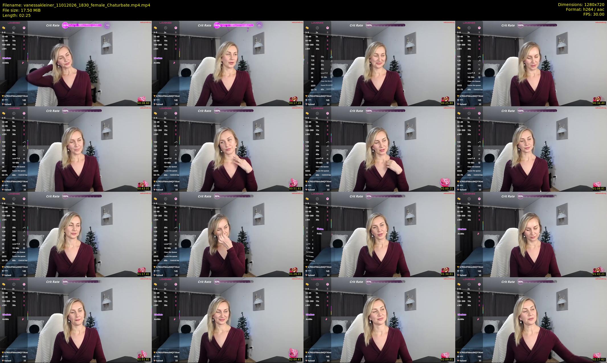 vanessakleiner — 3 minute Chaturbate female cam show recording, 720p, Jan 11, 2026