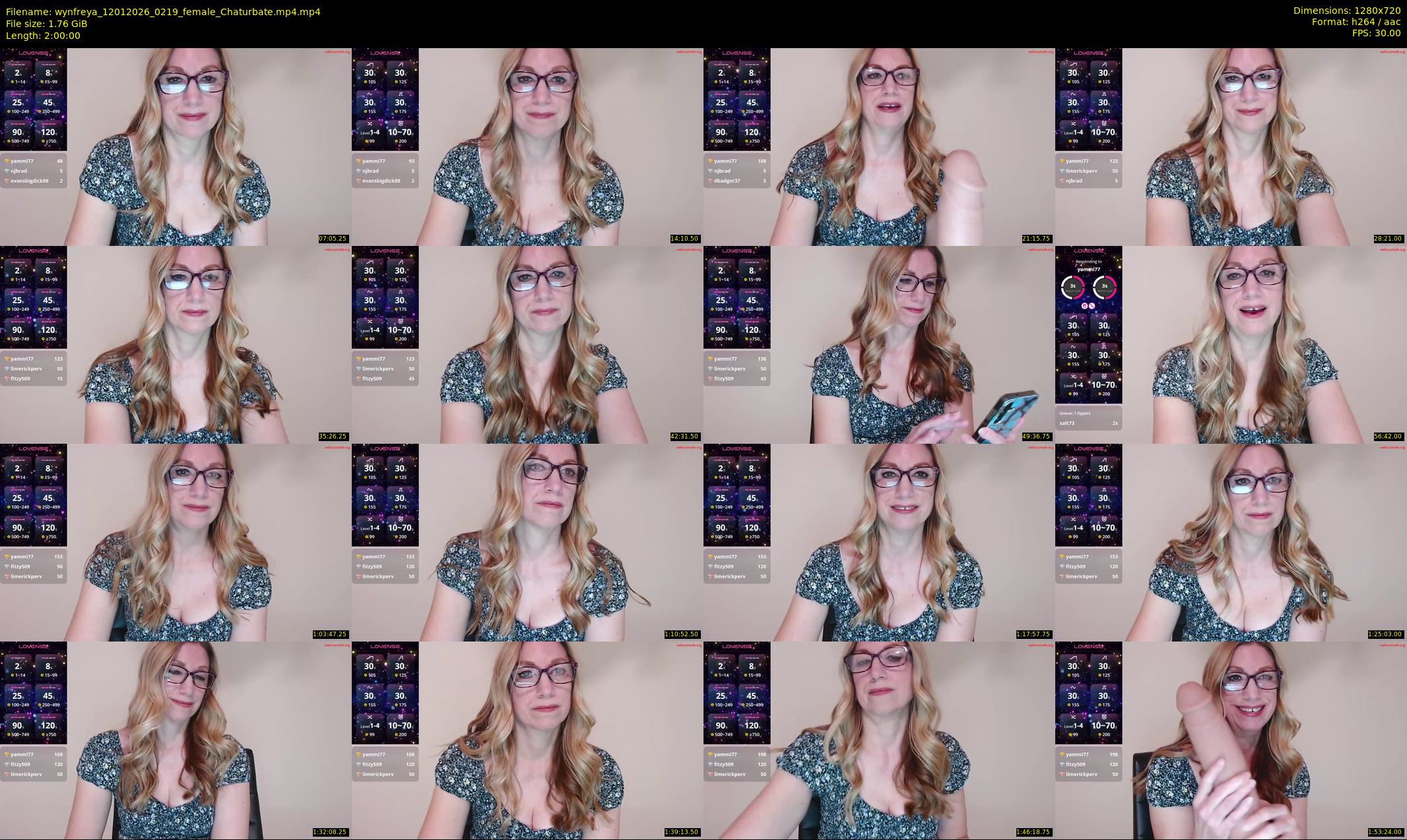 wynfreya — 120 minute Chaturbate female cam show recording, 720p, Jan 12, 2026