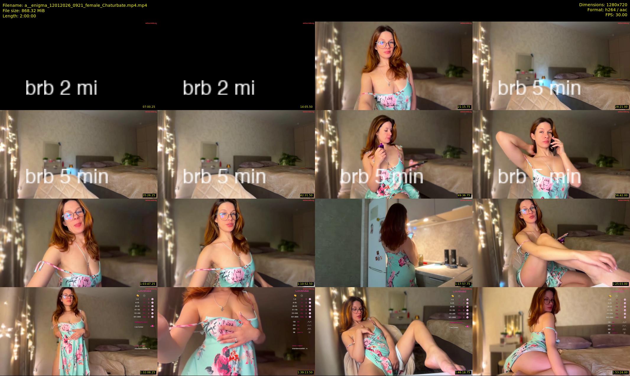 a__enigma — 120 minute Chaturbate female cam show recording, 720p, Jan 12, 2026