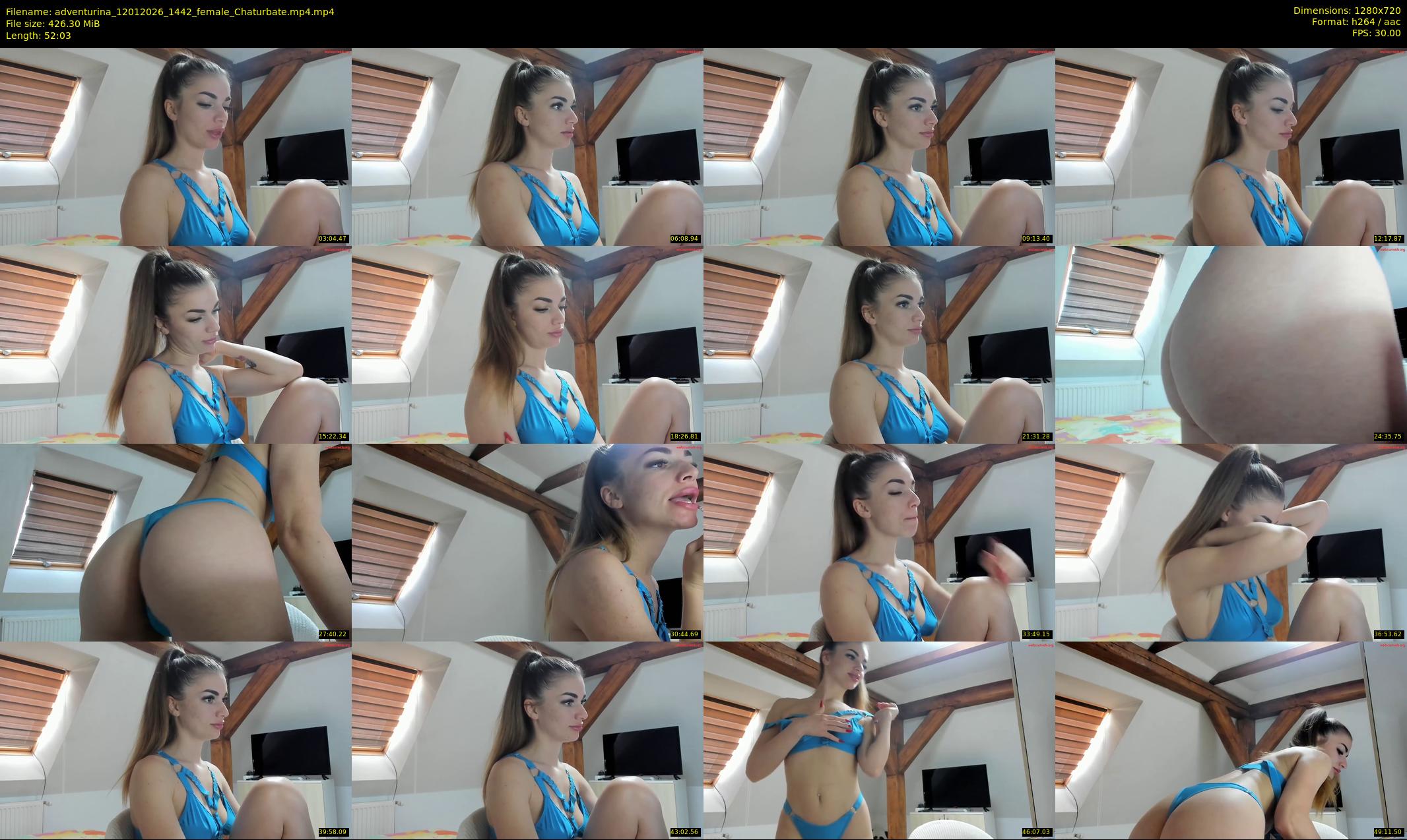 adventurina — 53 minute Chaturbate female cam show recording, 720p, Jan 12, 2026
