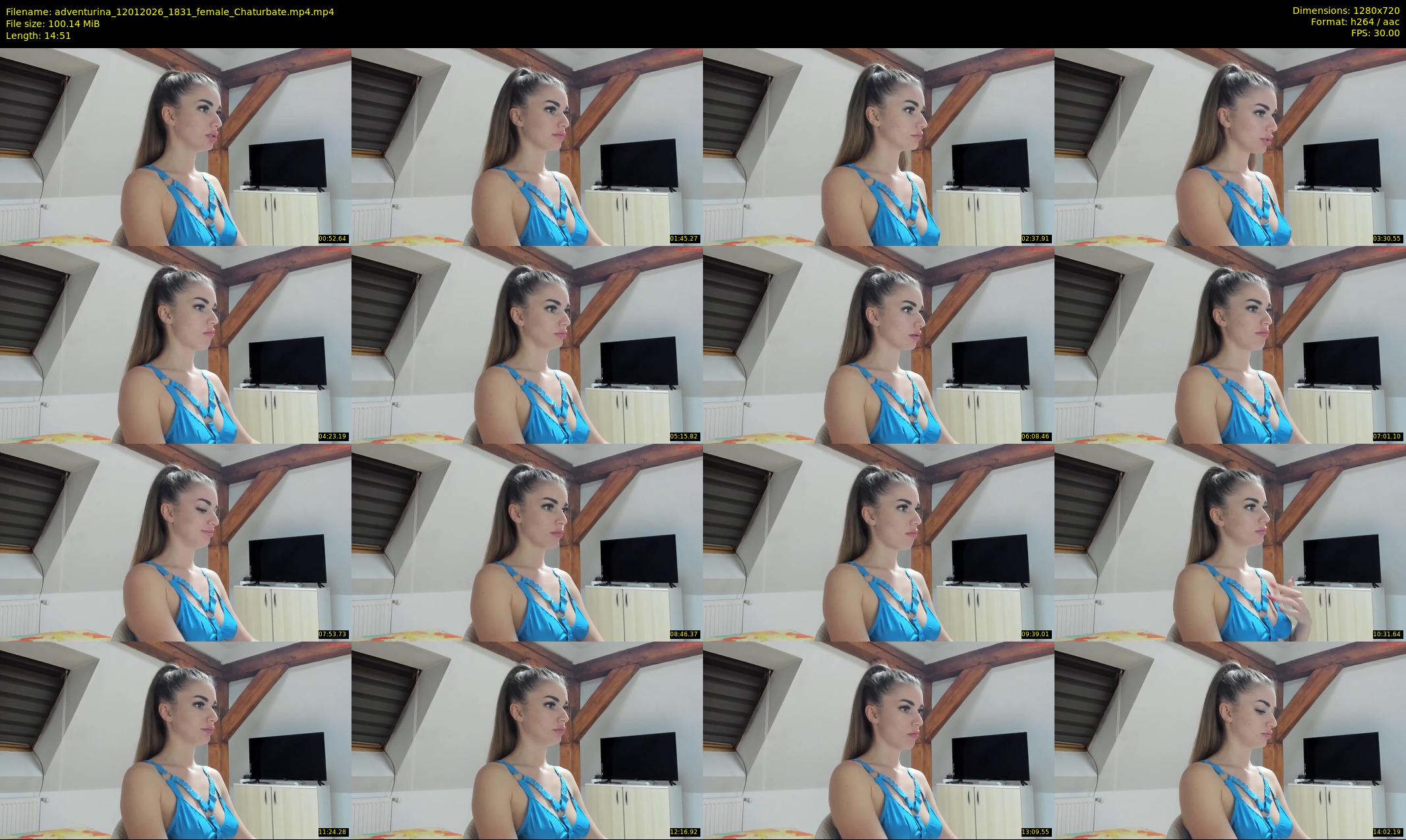 adventurina — 15 minute Chaturbate female cam show recording, 720p, Jan 12, 2026