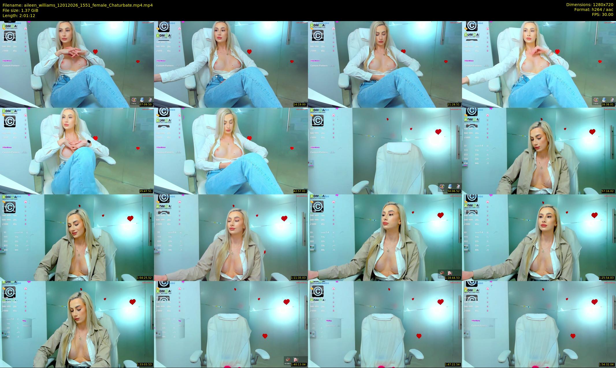aileen_williams — 122 minute Chaturbate female cam show recording, 720p, Jan 12, 2026