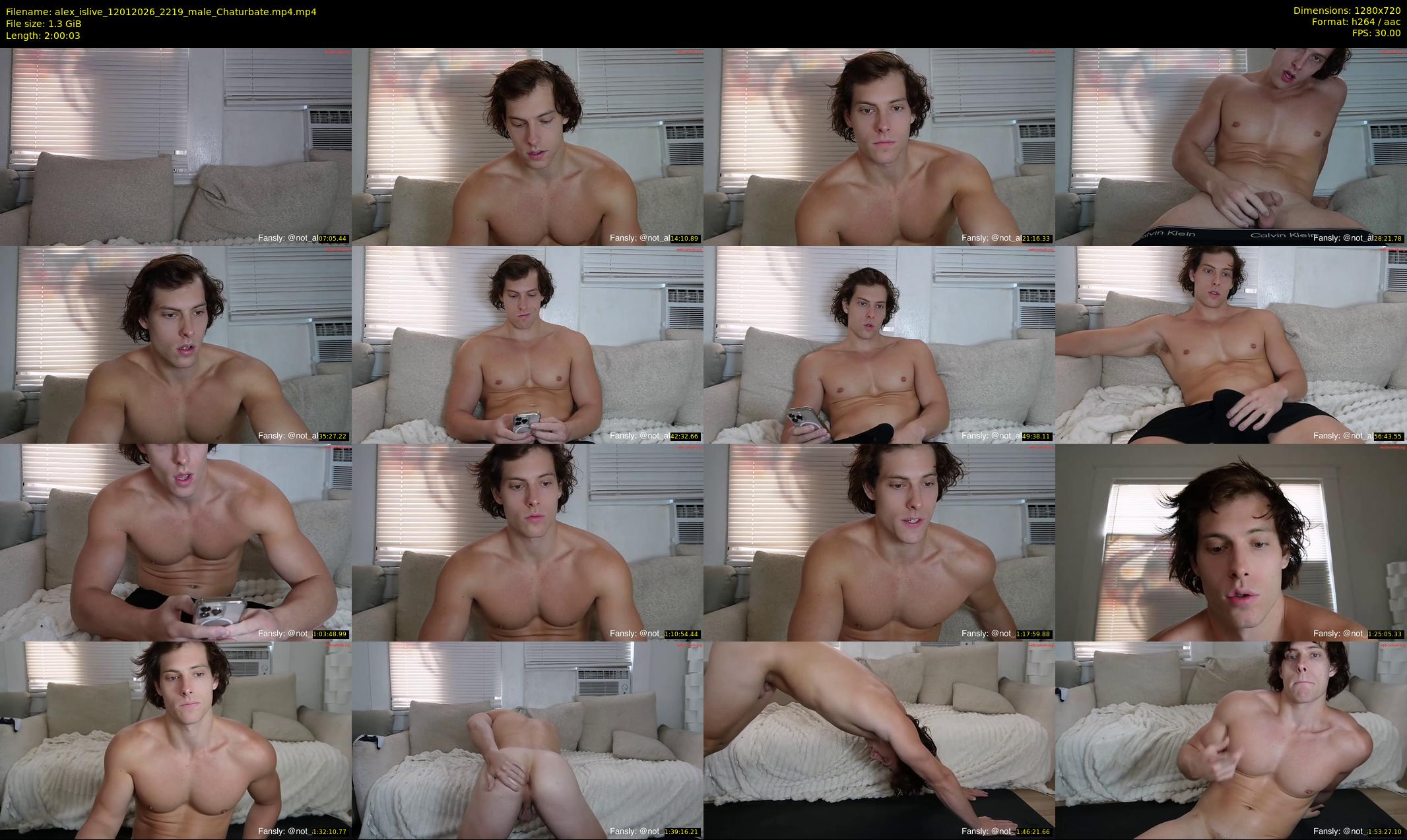 alex_islive — 121 minute Chaturbate male cam show recording, 720p, Jan 12, 2026