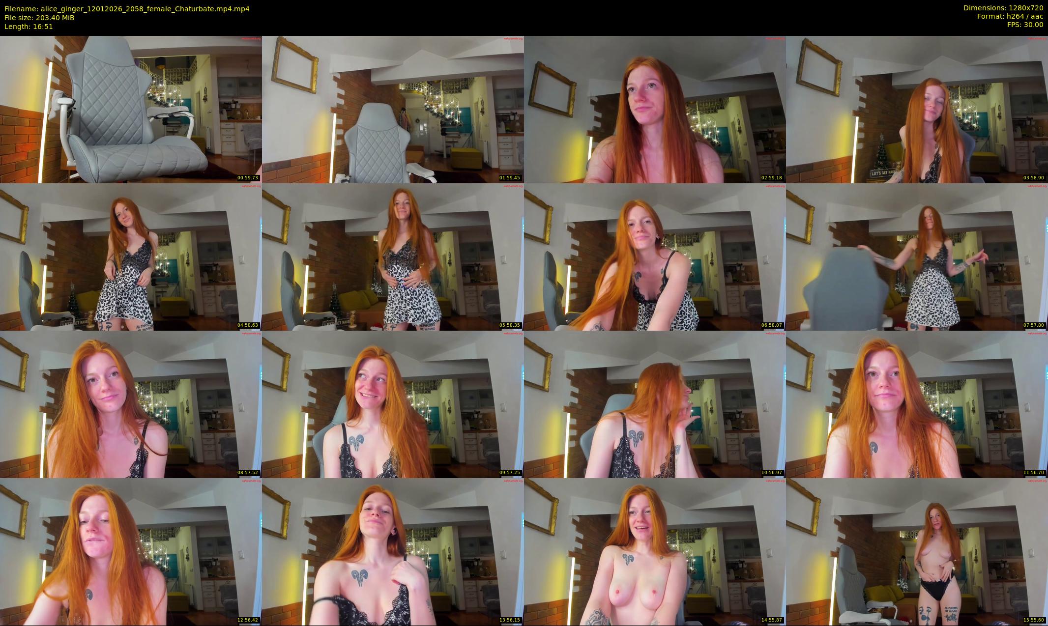 alice_ginger — 17 minute Chaturbate female cam show recording, 720p, Jan 12, 2026