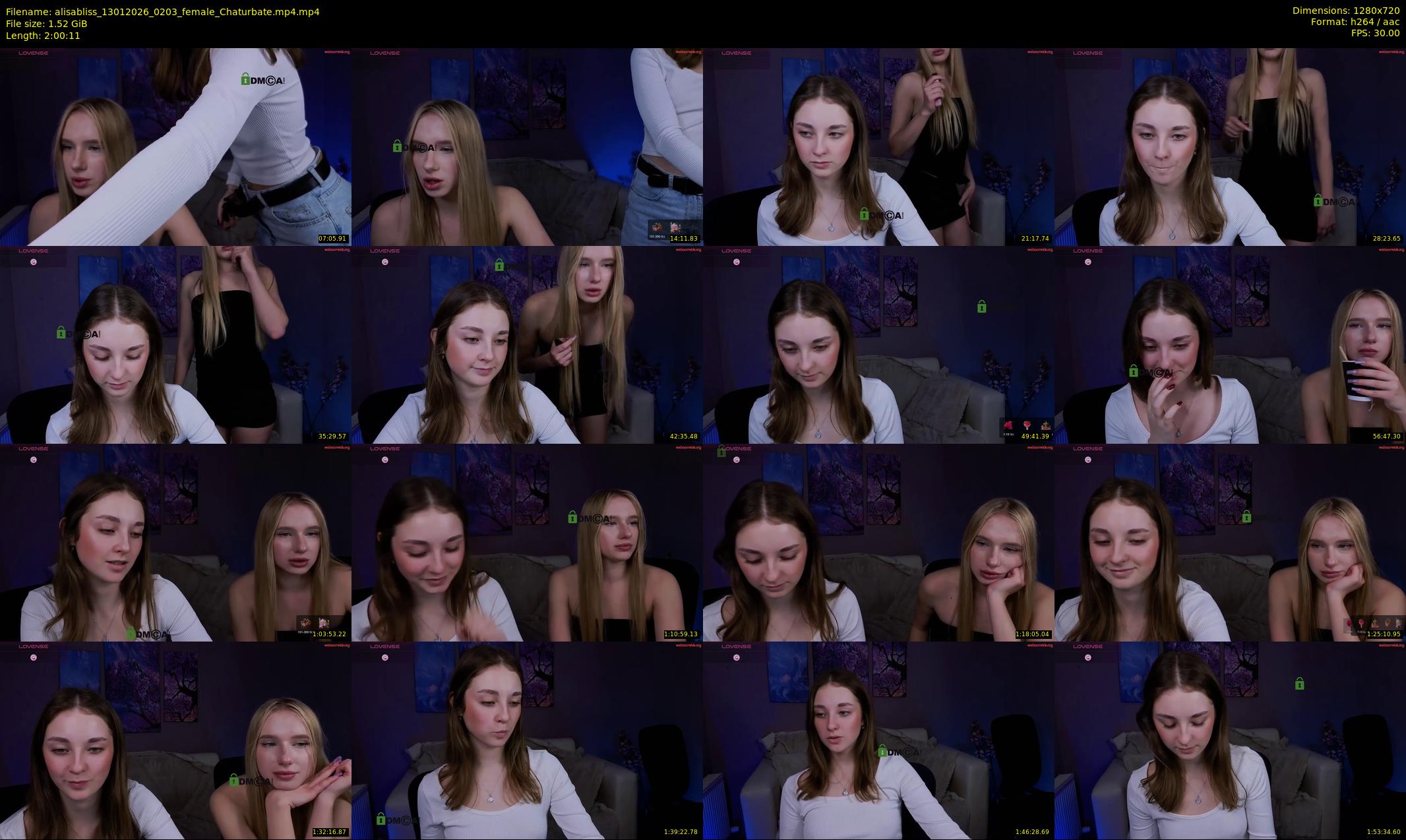 alisabliss — 121 minute Chaturbate female cam show recording, 720p, Jan 13, 2026