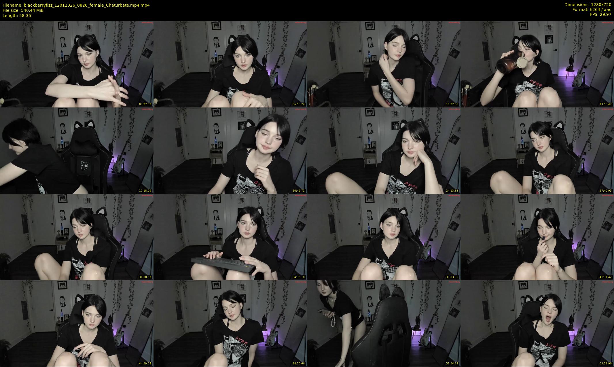 blackberryfizz — 59 minute Chaturbate female cam show recording, 720p, Jan 12, 2026