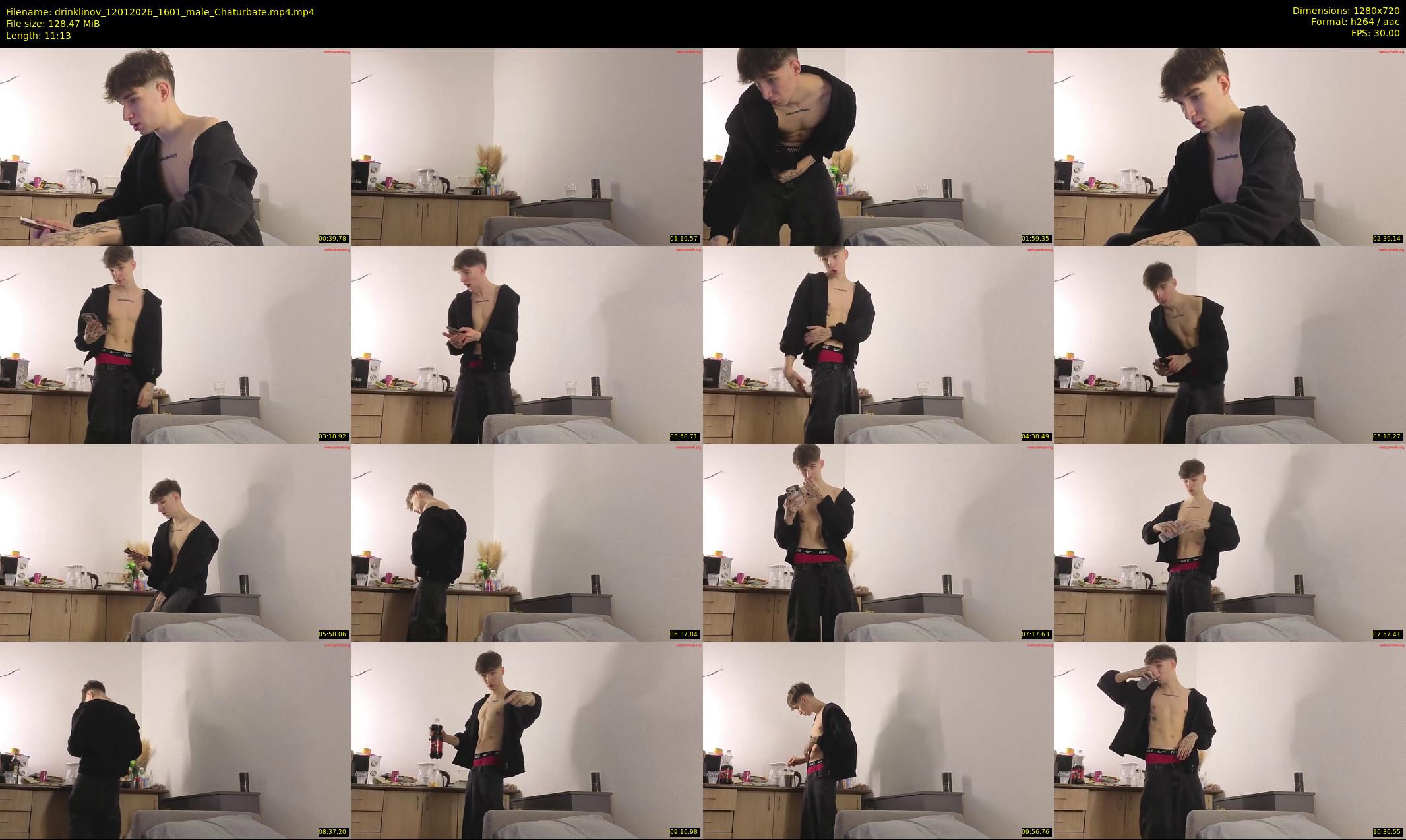 drinklinov — 12 minute Chaturbate male cam show recording, 720p, Jan 12, 2026