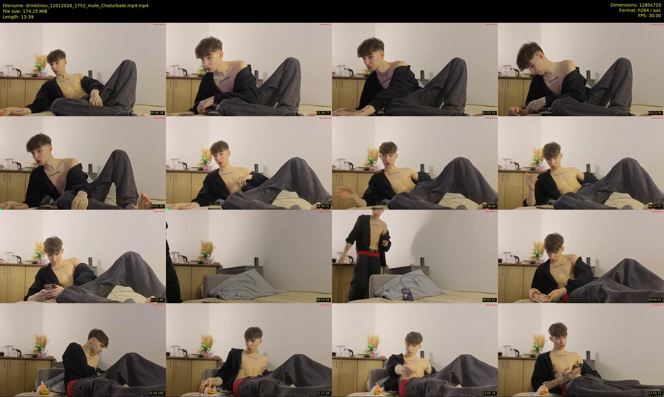 drinklinov — 14 minute Chaturbate male cam show recording, 720p, Jan 12, 2026