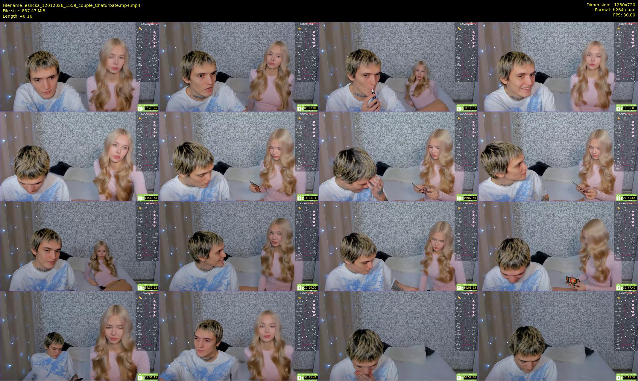 eshcka — 47 minute Chaturbate couple cam show recording, 720p, Jan 12, 2026