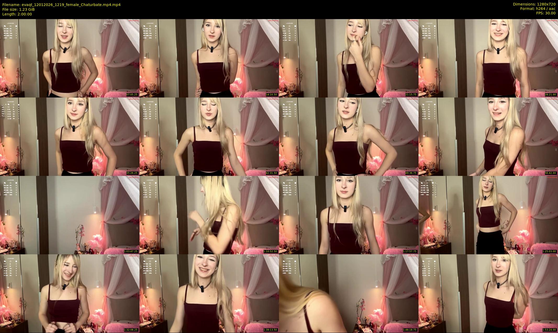evaqt — 120 minute Chaturbate female cam show recording, 720p, Jan 12, 2026
