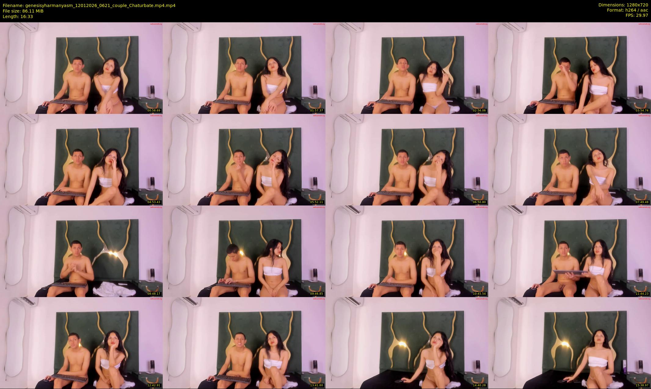 genesisyharmanyasm — 17 minute Chaturbate couple cam show recording, 720p, Jan 12, 2026