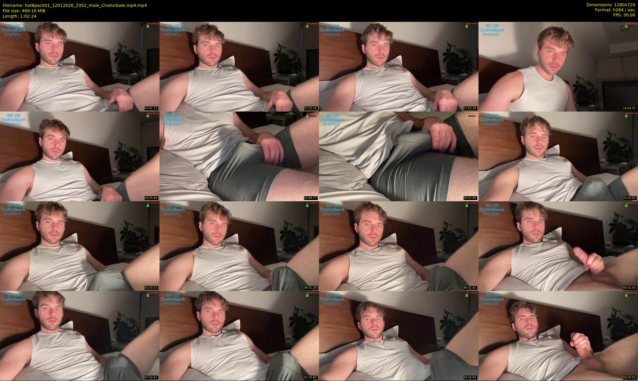 hot8pack01 — 63 minute Chaturbate male cam show recording, 720p, Jan 12, 2026