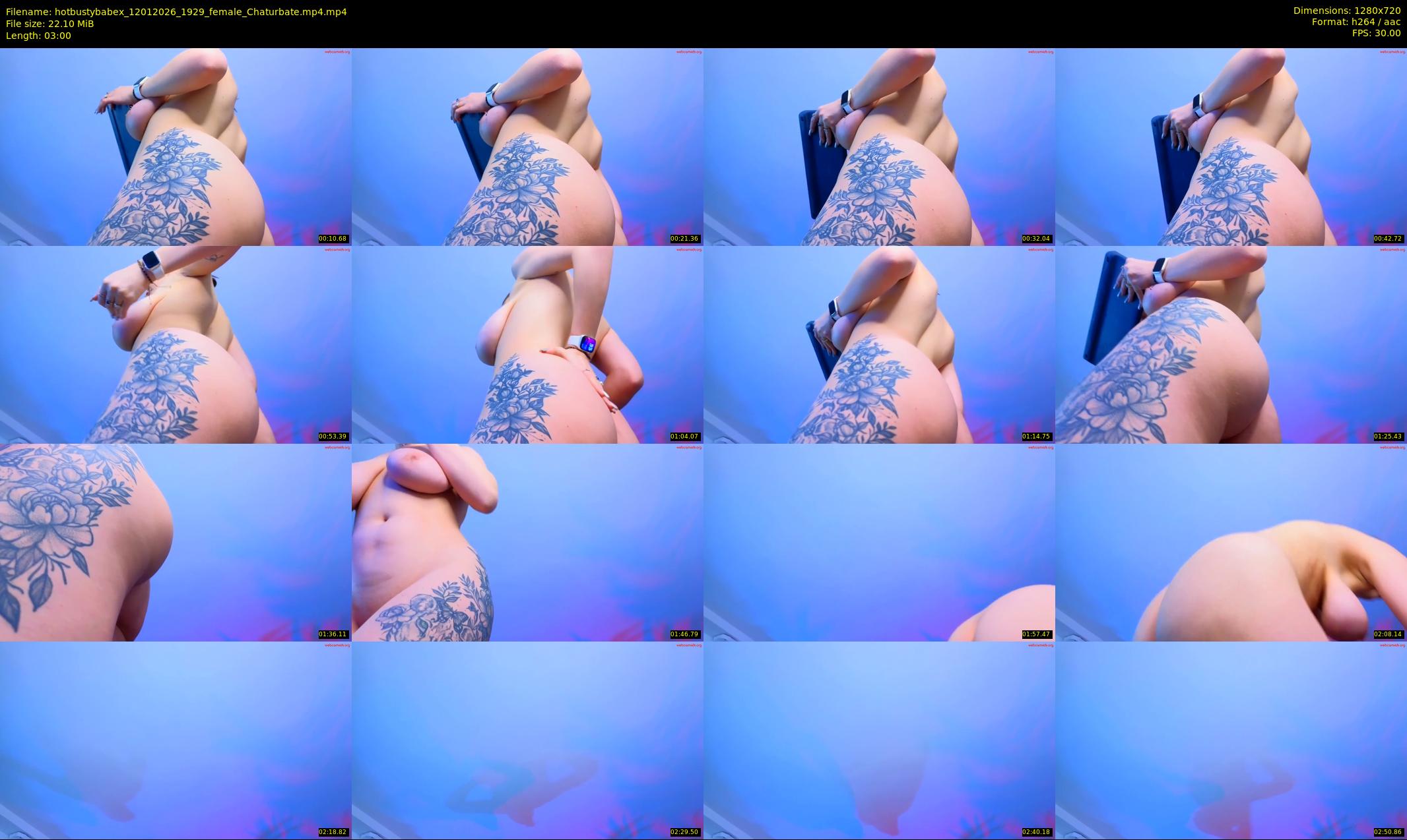 hotbustybabex — 3 minute Chaturbate female cam show recording, 720p, Jan 12, 2026
