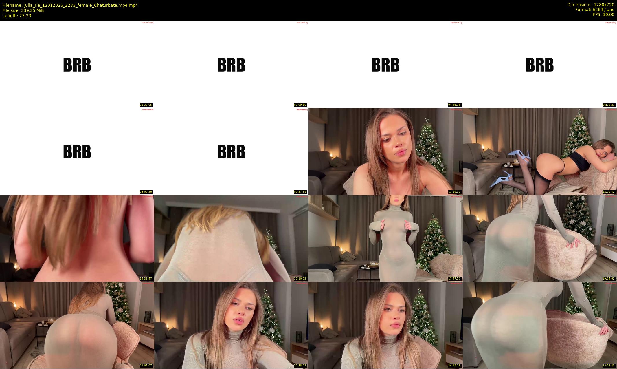 julia_rle — 28 minute Chaturbate female cam show recording, 720p, Jan 12, 2026