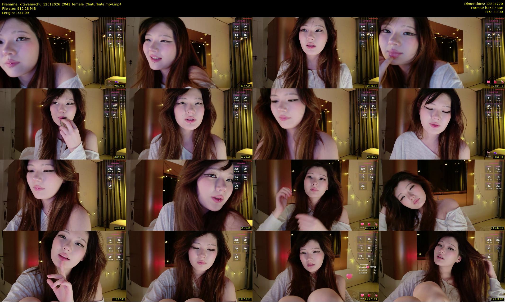 kitayamachu — 95 minute Chaturbate female cam show recording, 720p, Jan 12, 2026