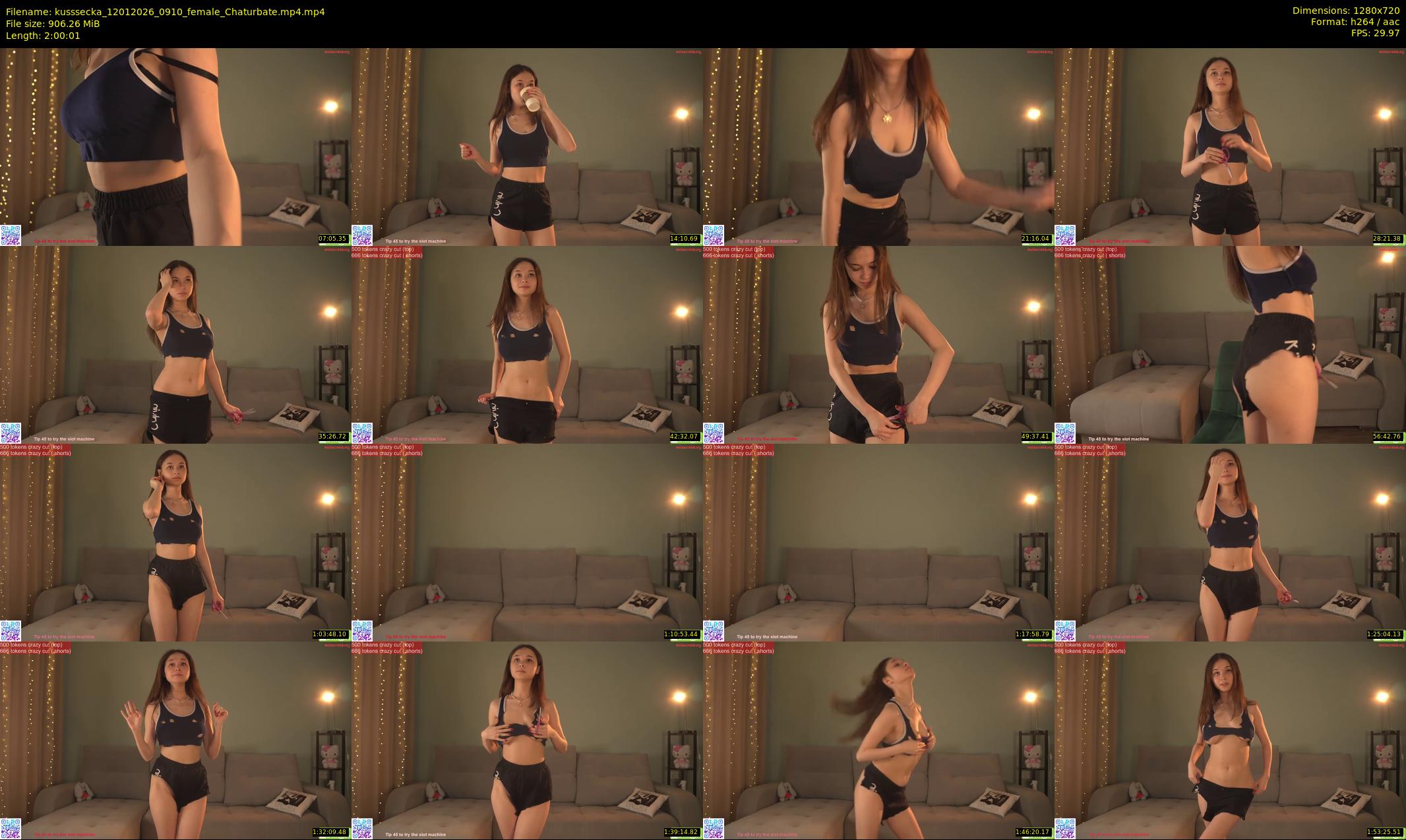 kusssecka — 121 minute Chaturbate female cam show recording, 720p, Jan 12, 2026
