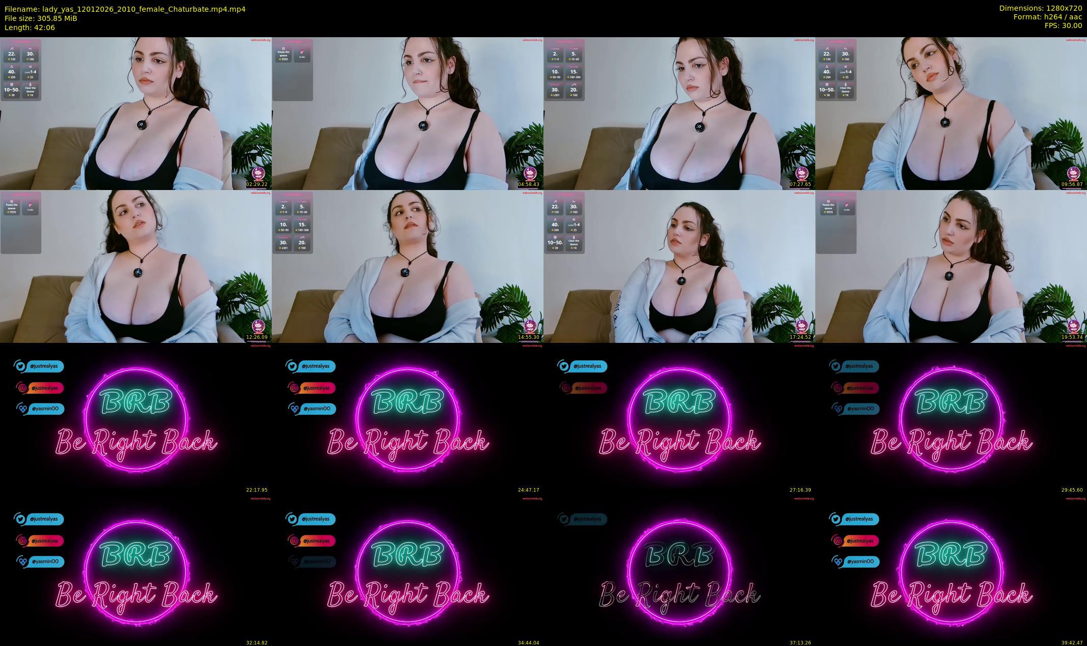 lady_yas — 43 minute Chaturbate female cam show recording, 720p, Jan 12, 2026