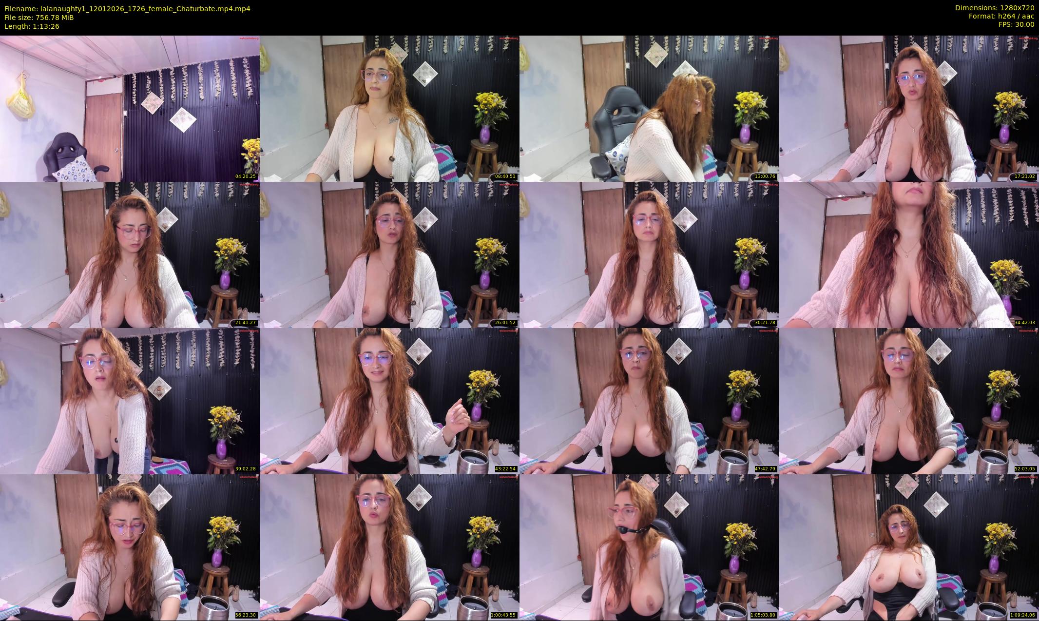 lalanaughty1 — 74 minute Chaturbate female cam show recording, 720p, Jan 12, 2026