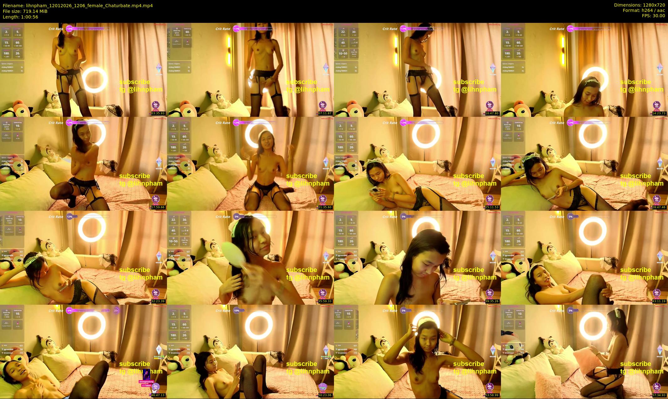 lihnpham — 61 minute Chaturbate female cam show recording, 720p, Jan 12, 2026