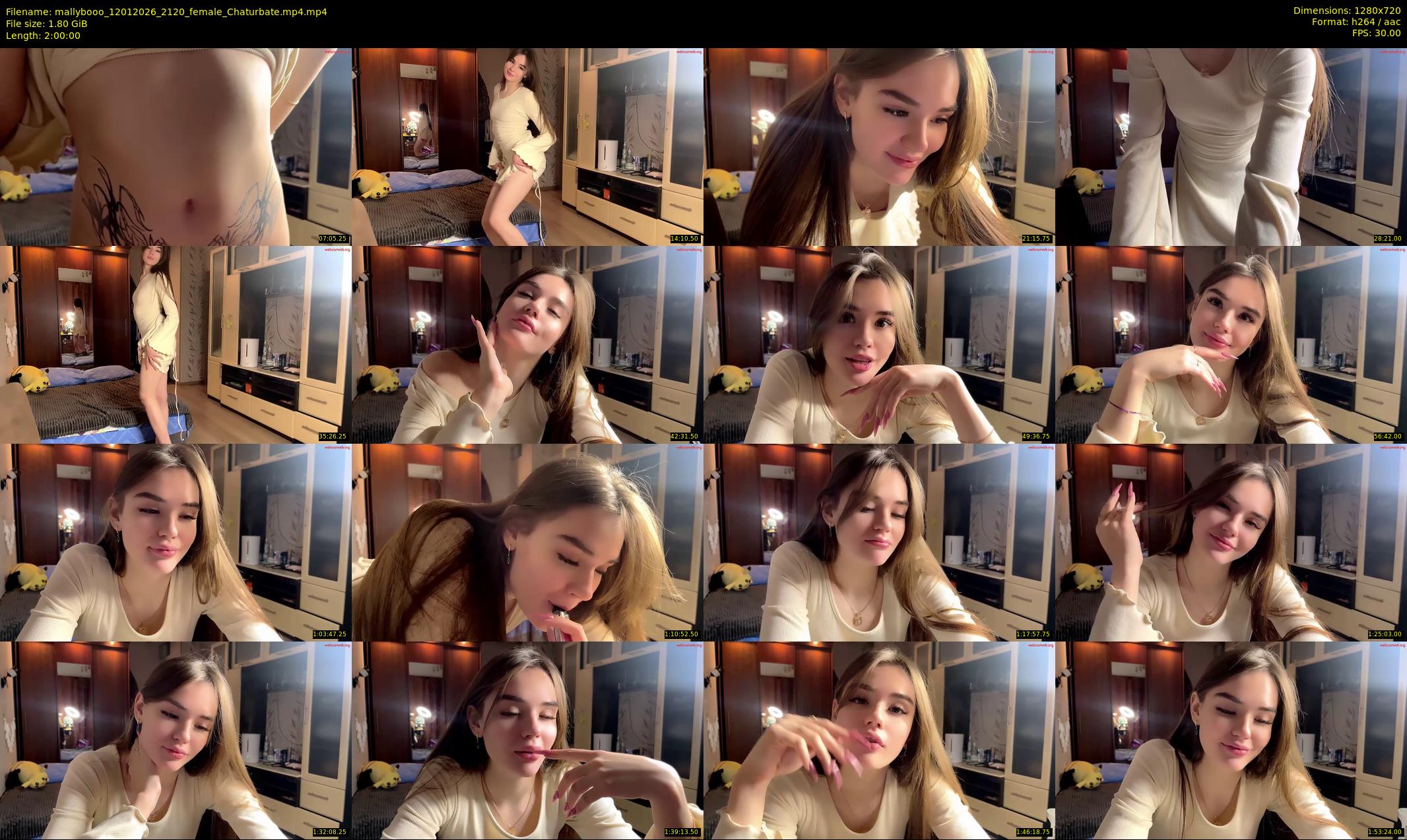 mallybooo — 120 minute Chaturbate female cam show recording, 720p, Jan 12, 2026