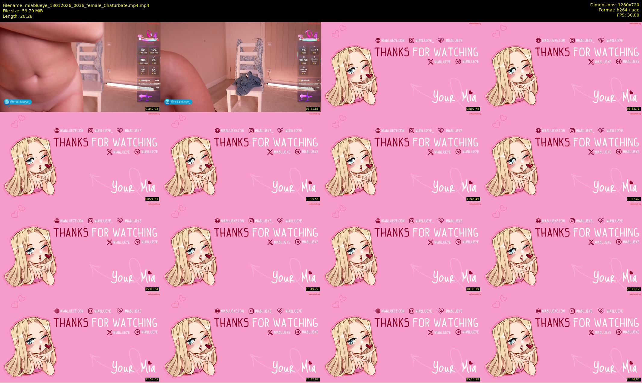miablueye — 29 minute Chaturbate female cam show recording, 720p, Jan 13, 2026