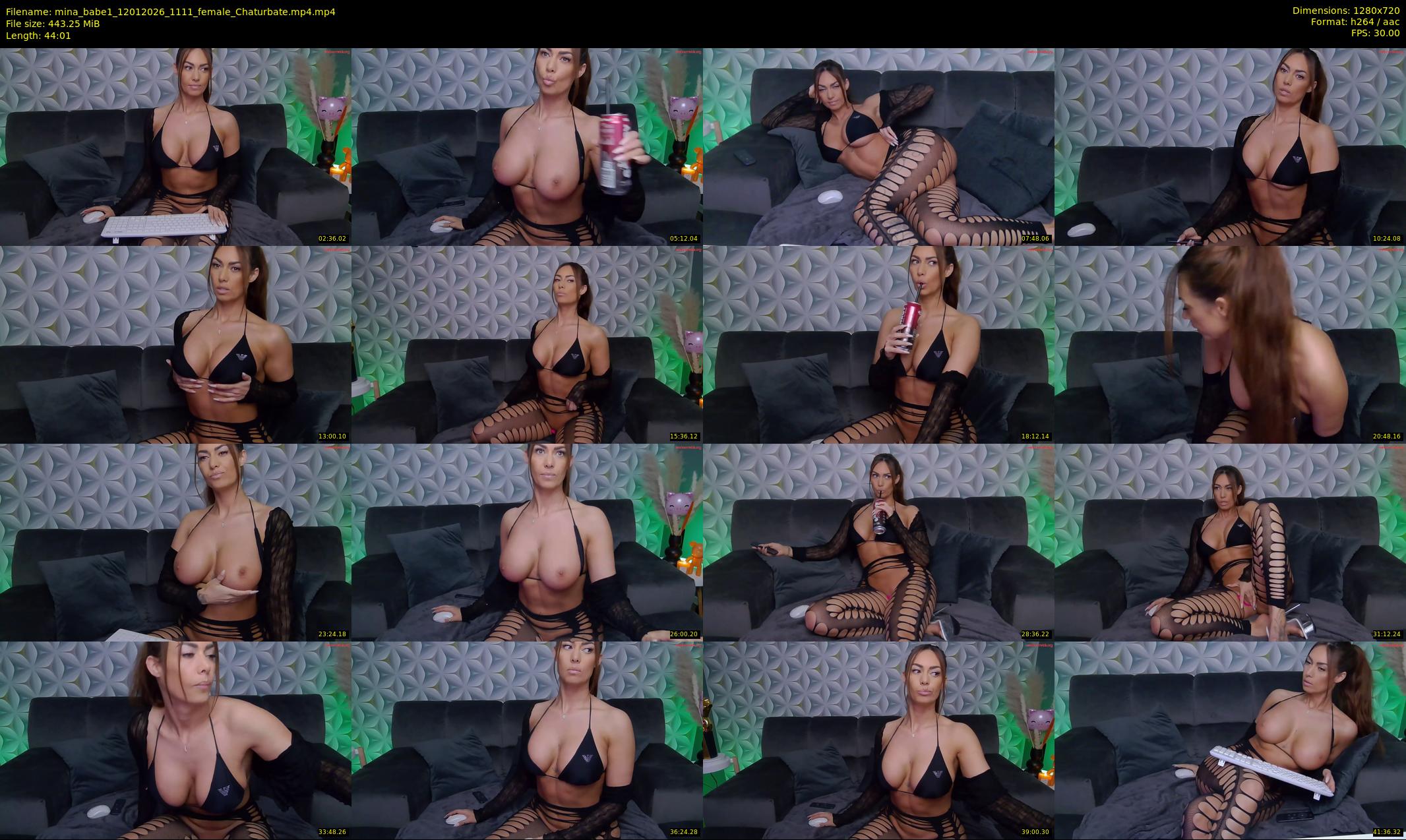 mina_babe1 — 45 minute Chaturbate female cam show recording, 720p, Jan 12, 2026