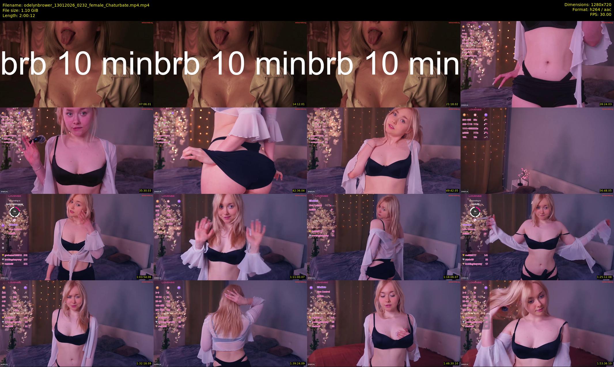 odelynbrower — 121 minute Chaturbate female cam show recording, 720p, Jan 13, 2026
