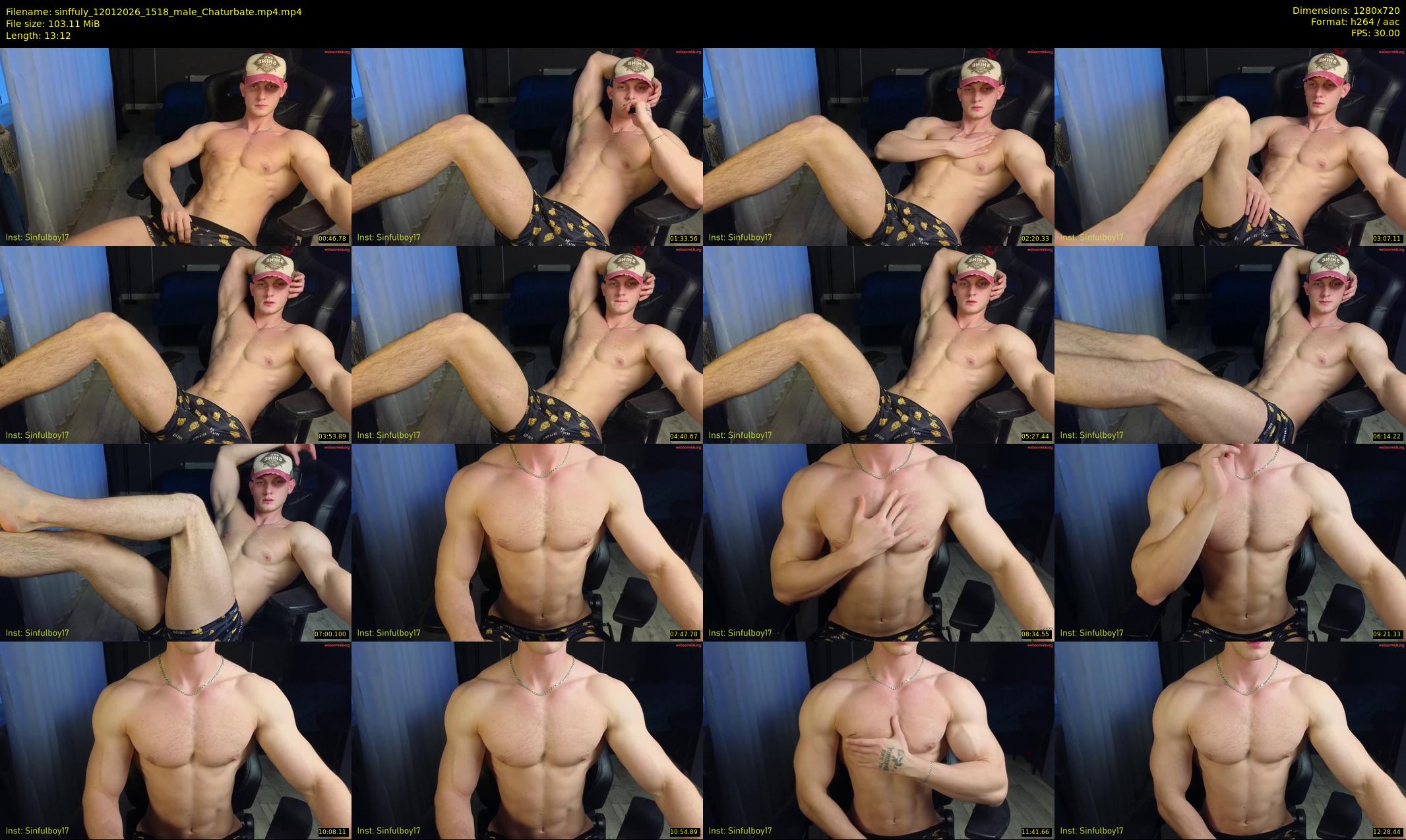 sinffuly — 14 minute Chaturbate male cam show recording, 720p, Jan 12, 2026