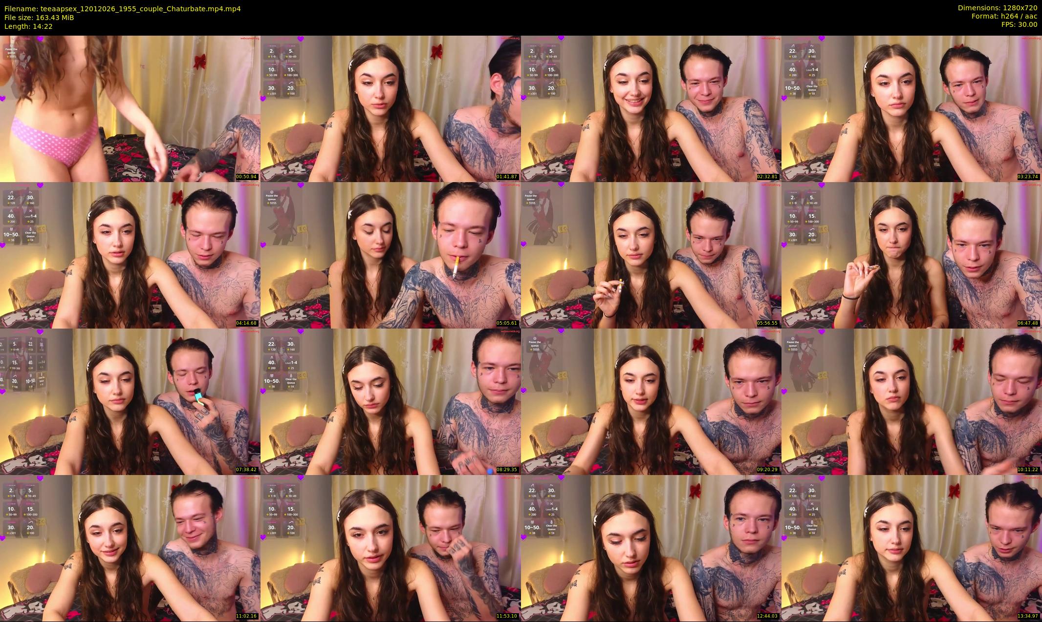 teeaapsex — 15 minute Chaturbate couple cam show recording, 720p, Jan 12, 2026