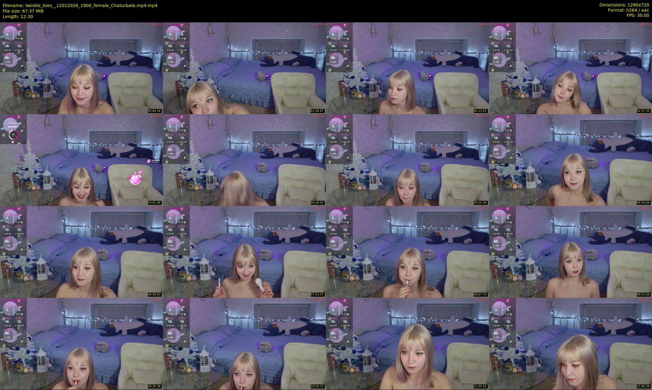 twinkle_toes_ — 13 minute Chaturbate female cam show recording, 720p, Jan 12, 2026