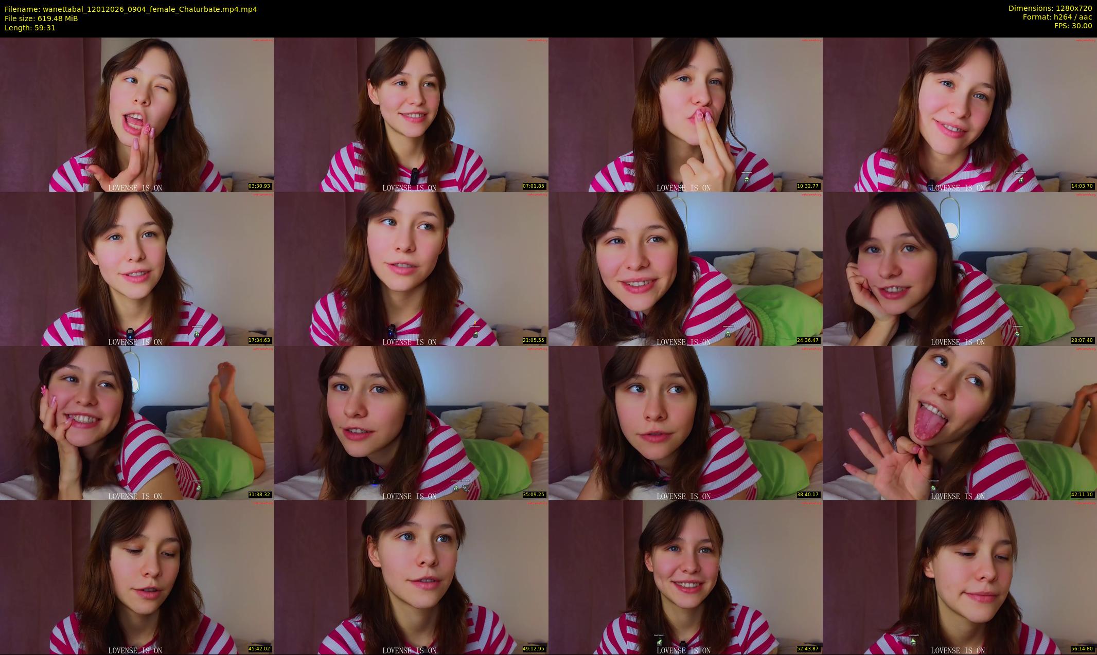 wanettabal — 60 minute Chaturbate female cam show recording, 720p, Jan 12, 2026