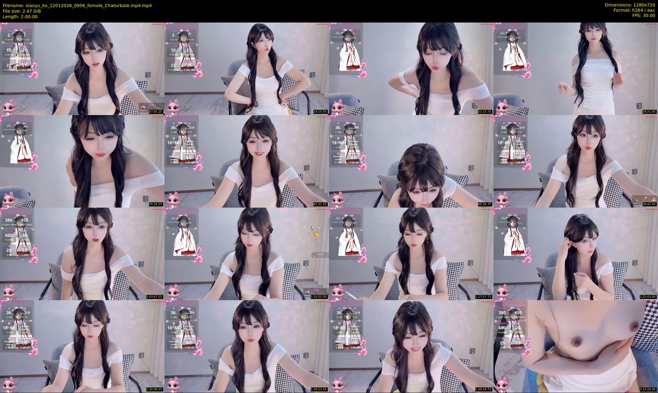 xiaoyu_ko — 120 minute Chaturbate female cam show recording, 720p, Jan 12, 2026