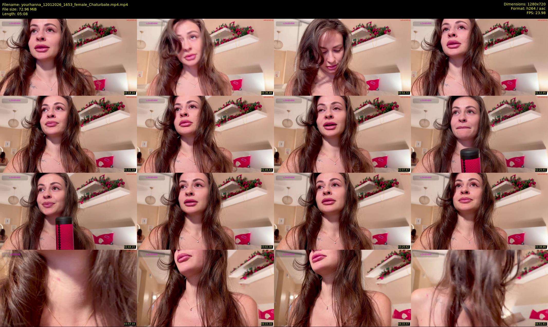 yourhanna — 6 minute Chaturbate female cam show recording, 720p, Jan 12, 2026