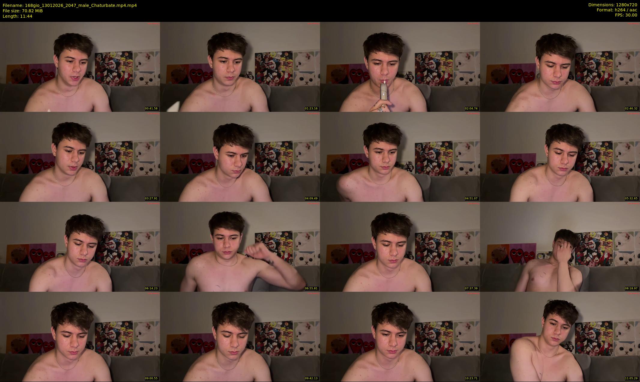 168gio — 12 minute Chaturbate male cam show recording, 720p, Jan 13, 2026