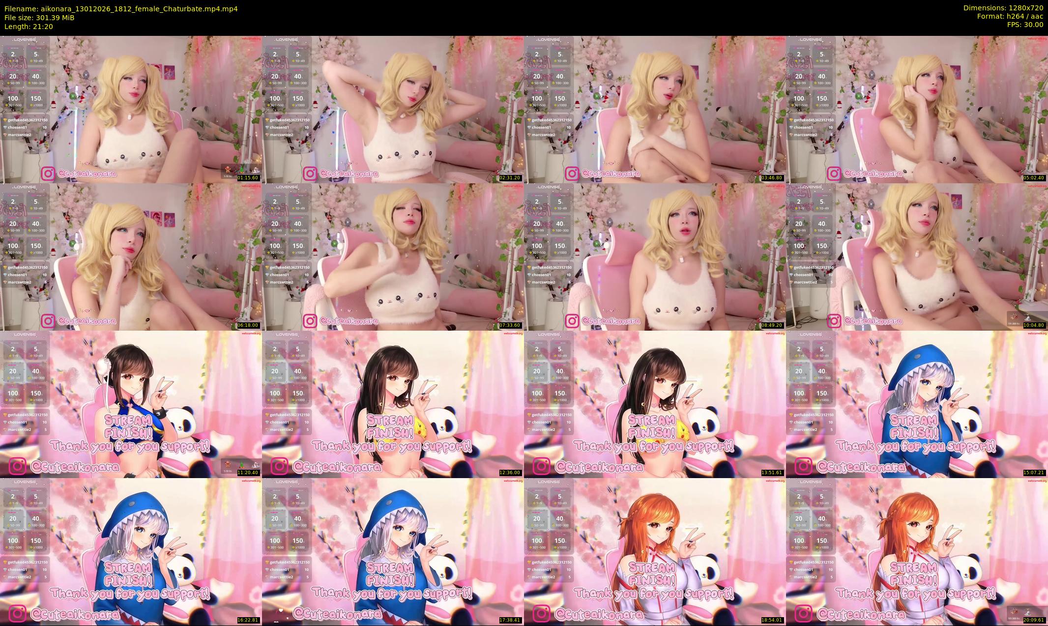 aikonara — 22 minute Chaturbate female cam show recording, 720p, Jan 13, 2026