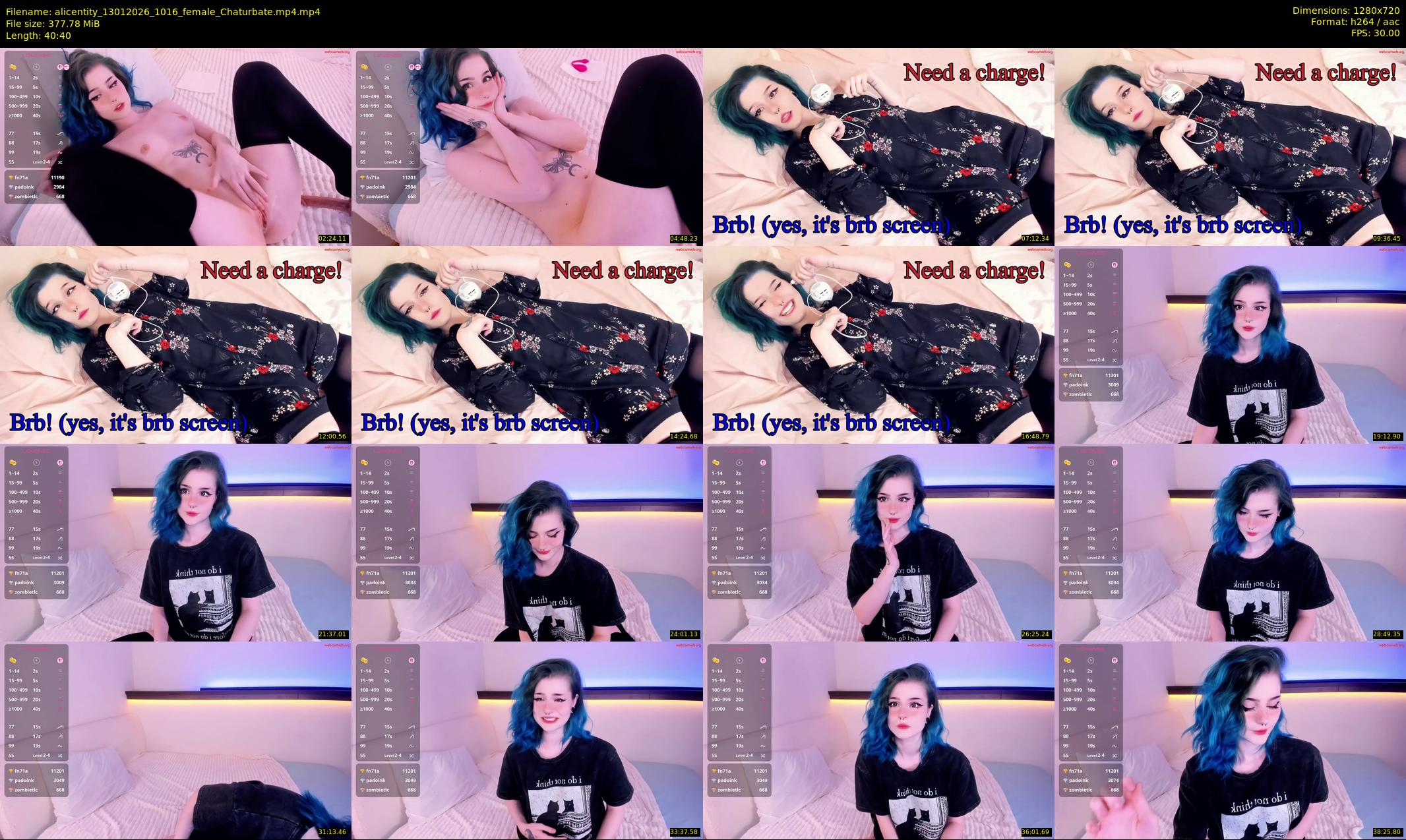 alicentity — 41 minute Chaturbate female cam show recording, 720p, Jan 13, 2026