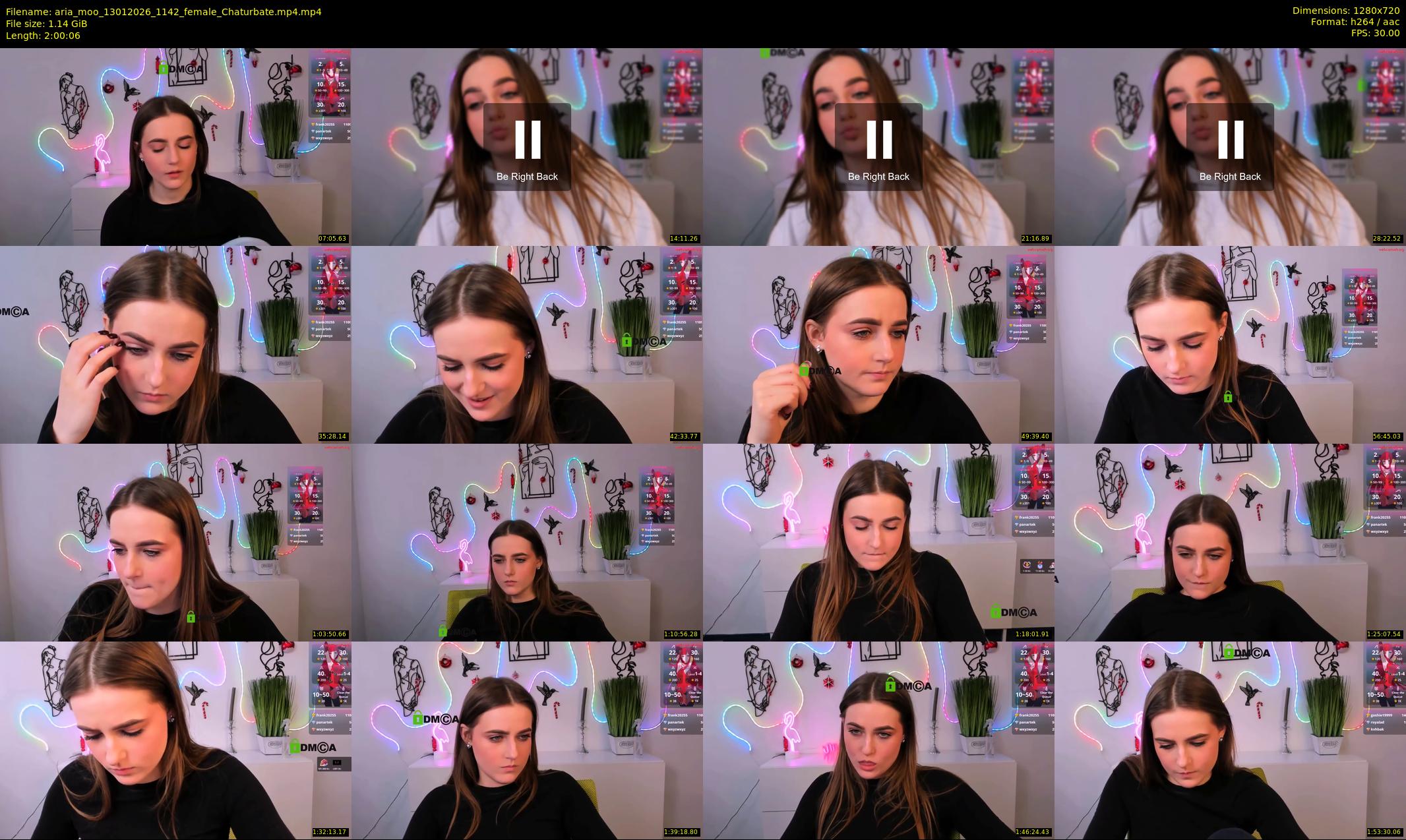 aria_moo — 121 minute Chaturbate couple cam show recording, 720p, Jan 13, 2026