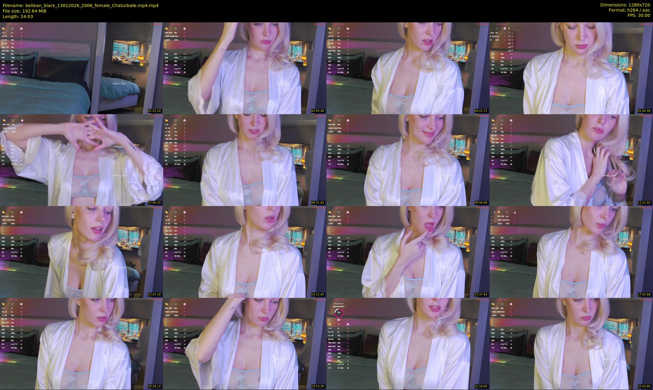 bellean_blare — 25 minute Chaturbate female cam show recording, 720p, Jan 13, 2026