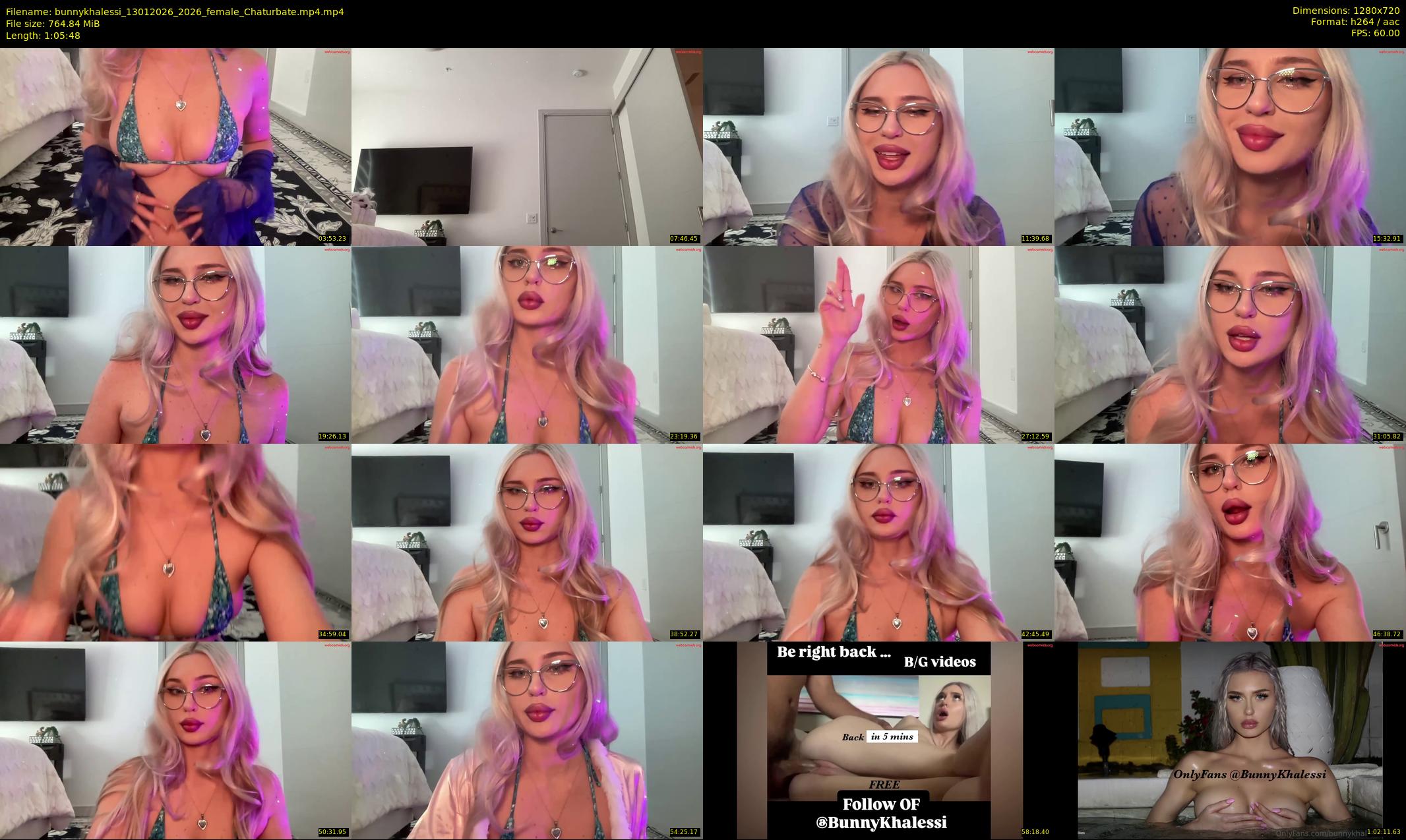 bunnykhalessi — 66 minute Chaturbate female cam show recording, 720p, Jan 13, 2026