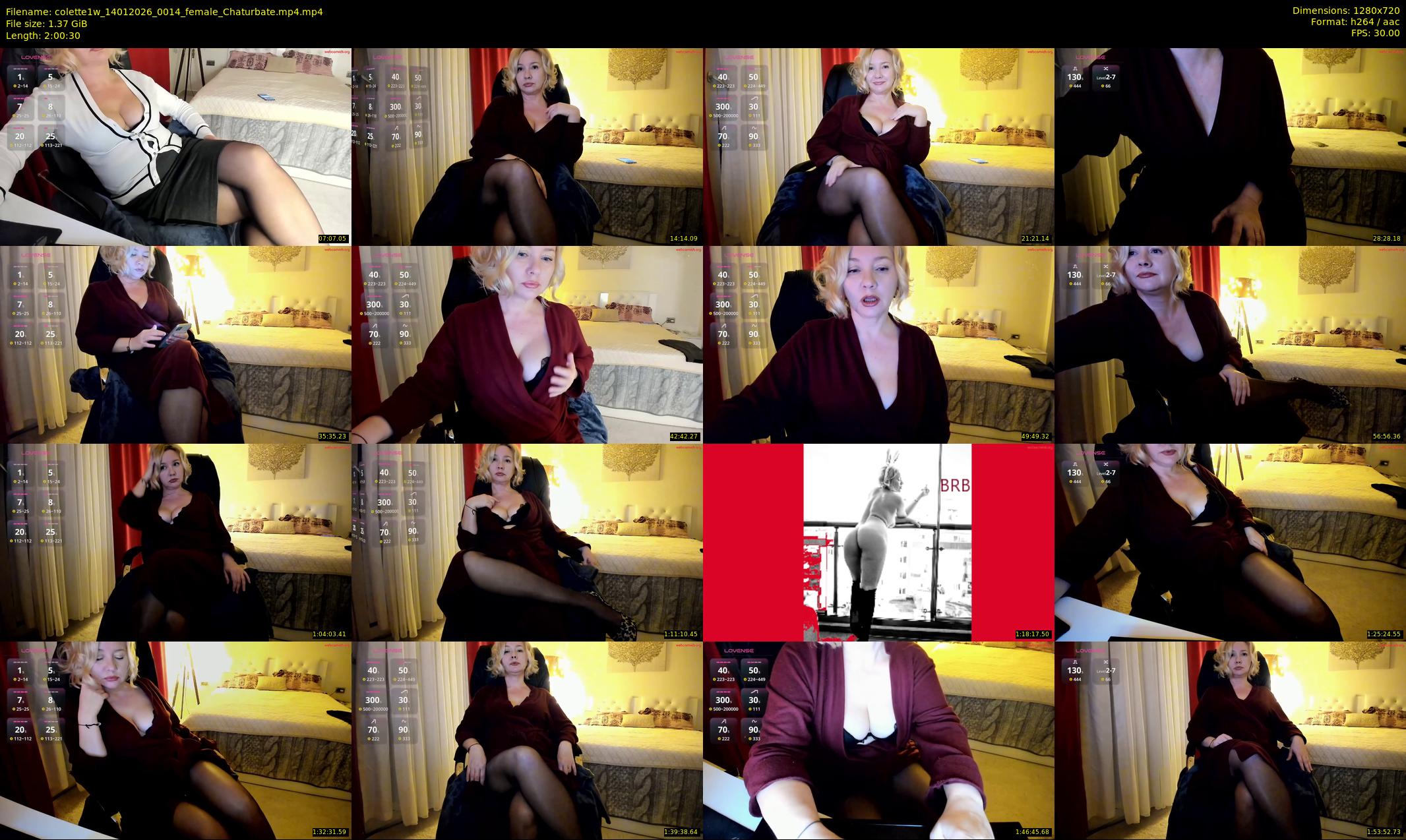 colette1w — 121 minute Chaturbate female cam show recording, 720p, Jan 14, 2026