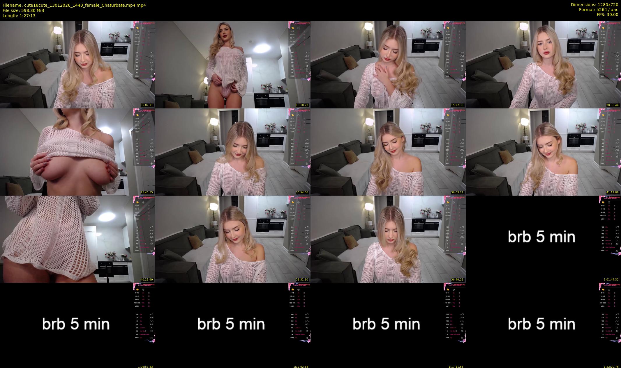 cute18cute — 88 minute Chaturbate female cam show recording, 720p, Jan 13, 2026