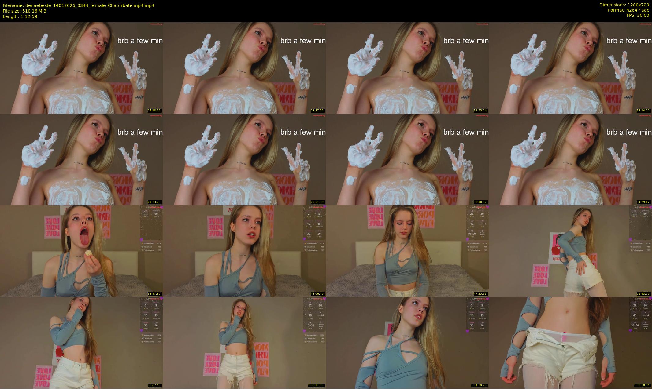 denaebeste — 73 minute Chaturbate female cam show recording, 720p, Jan 14, 2026