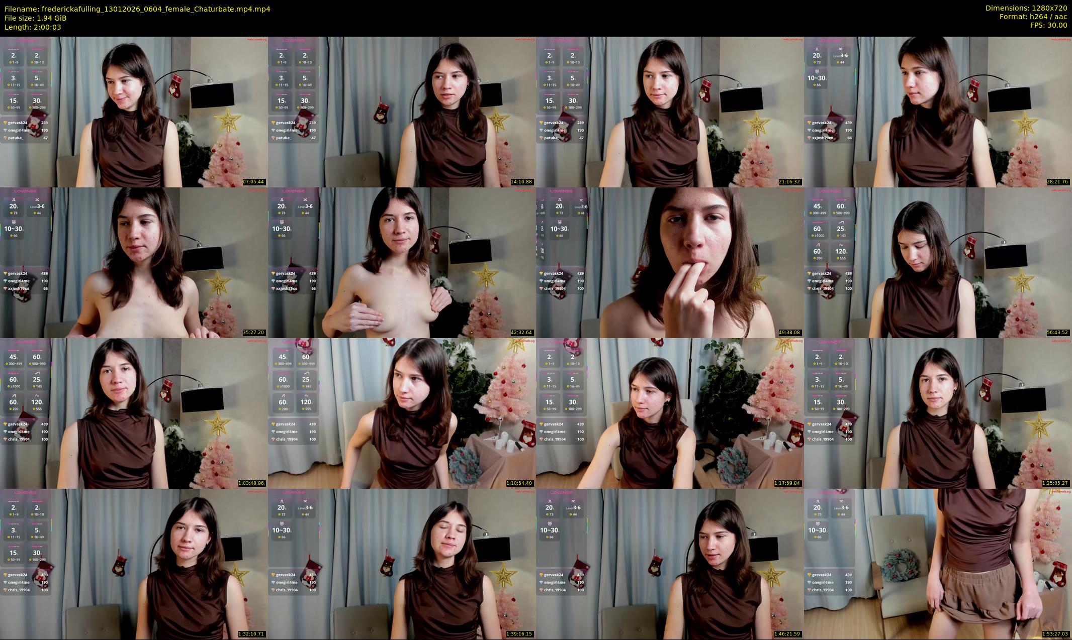 frederickafulling — 121 minute Chaturbate female cam show recording, 720p, Jan 13, 2026