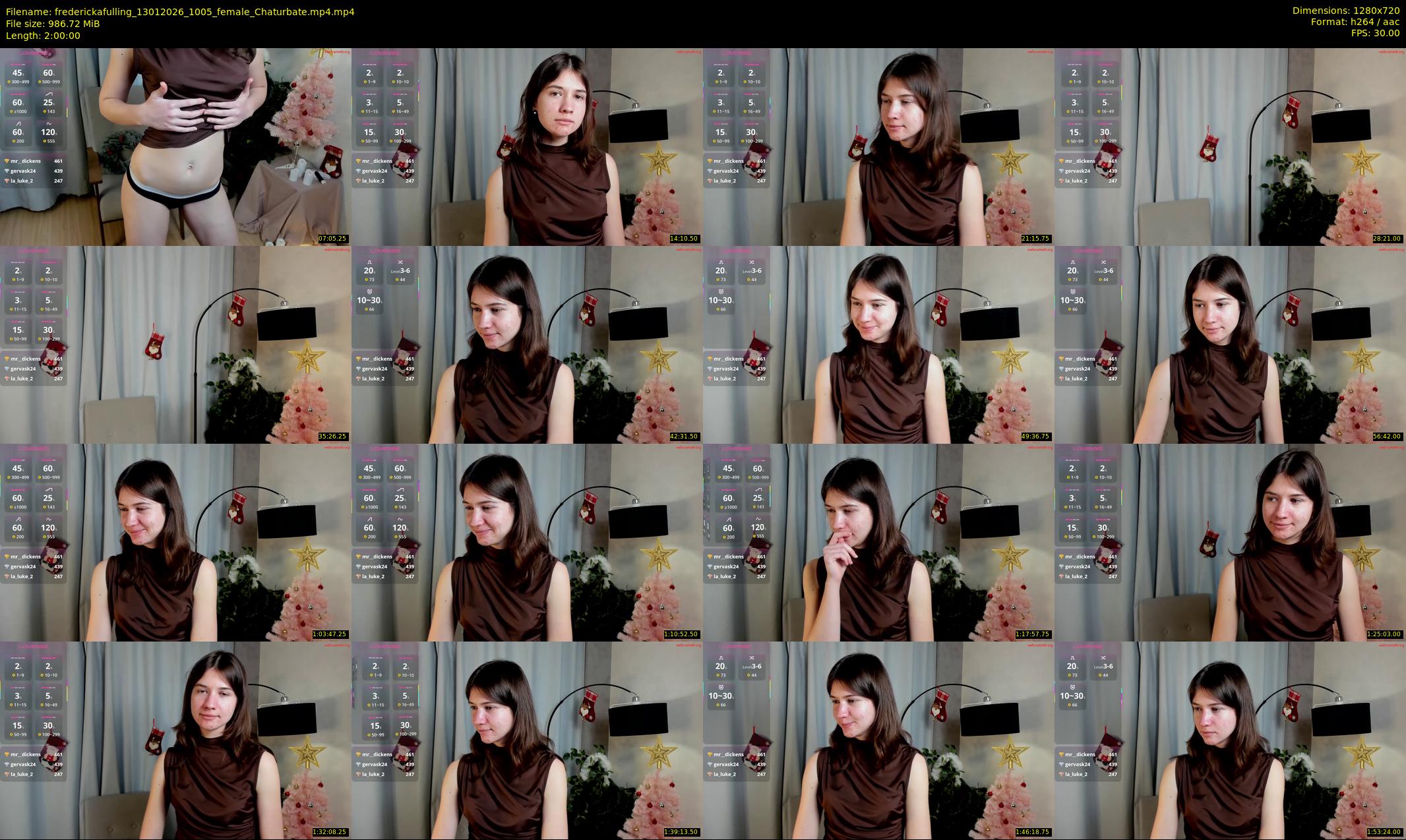 frederickafulling — 120 minute Chaturbate female cam show recording, 720p, Jan 13, 2026