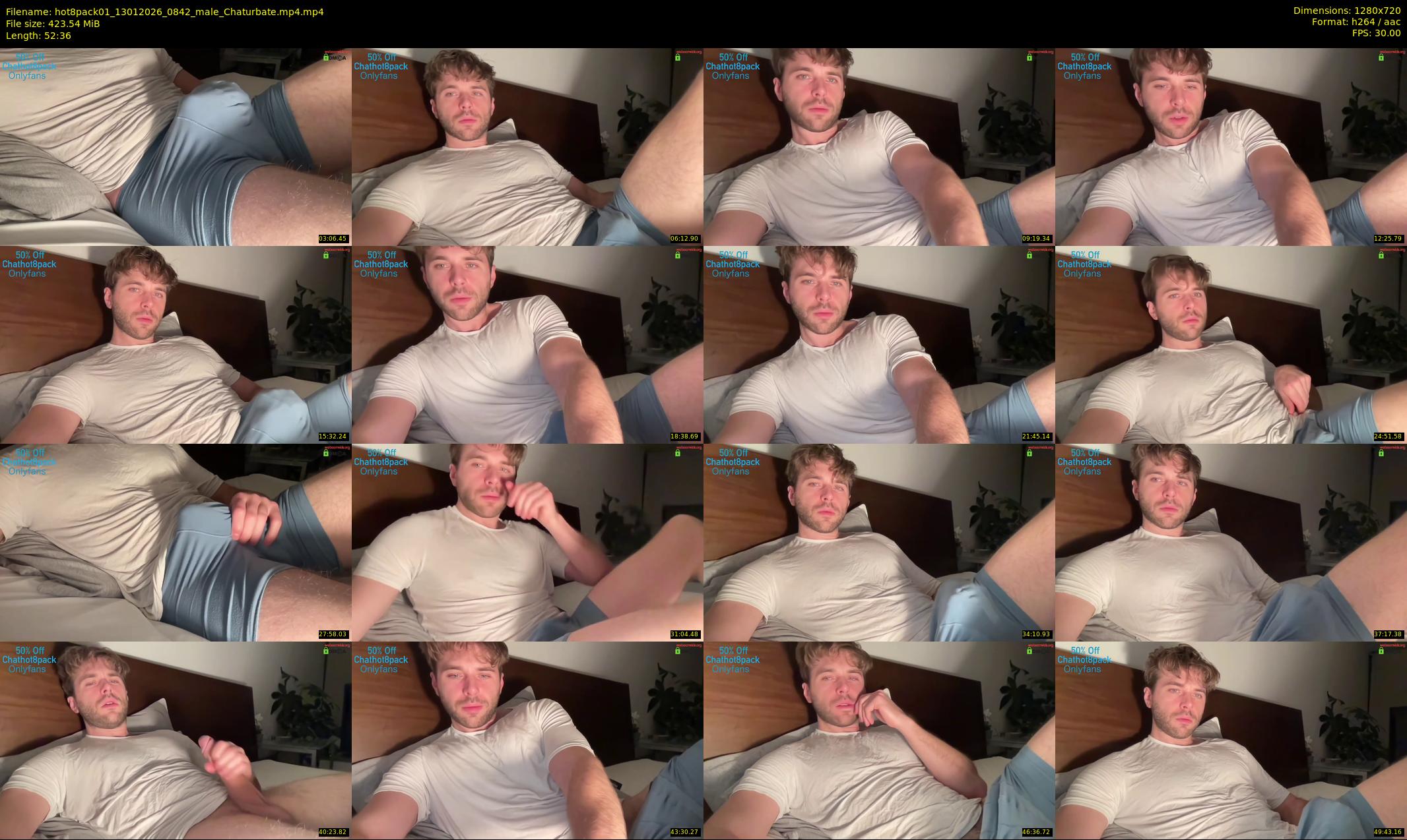 hot8pack01 — 53 minute Chaturbate male cam show recording, 720p, Jan 13, 2026