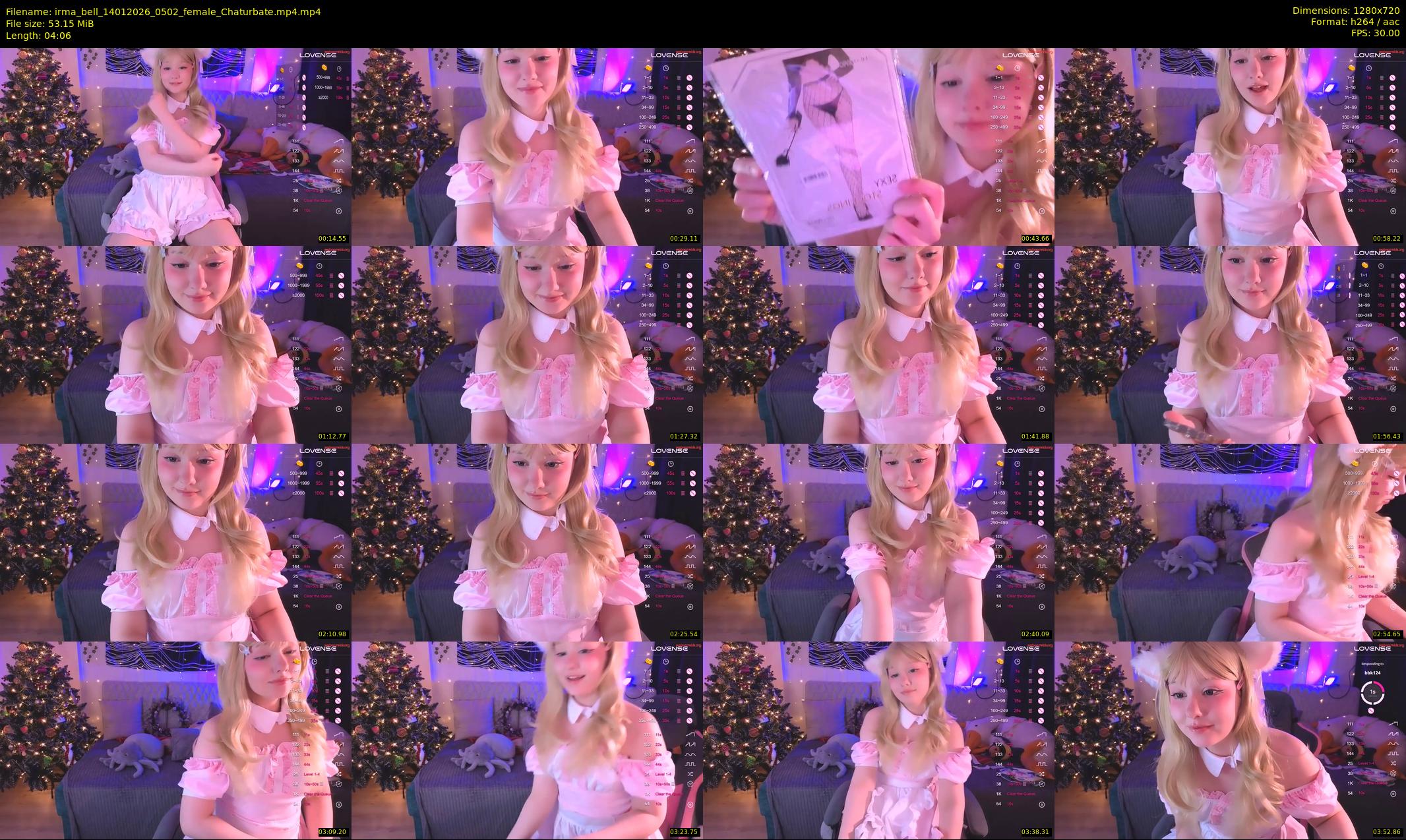 irma_bell — 5 minute Chaturbate female cam show recording, 720p, Jan 14, 2026