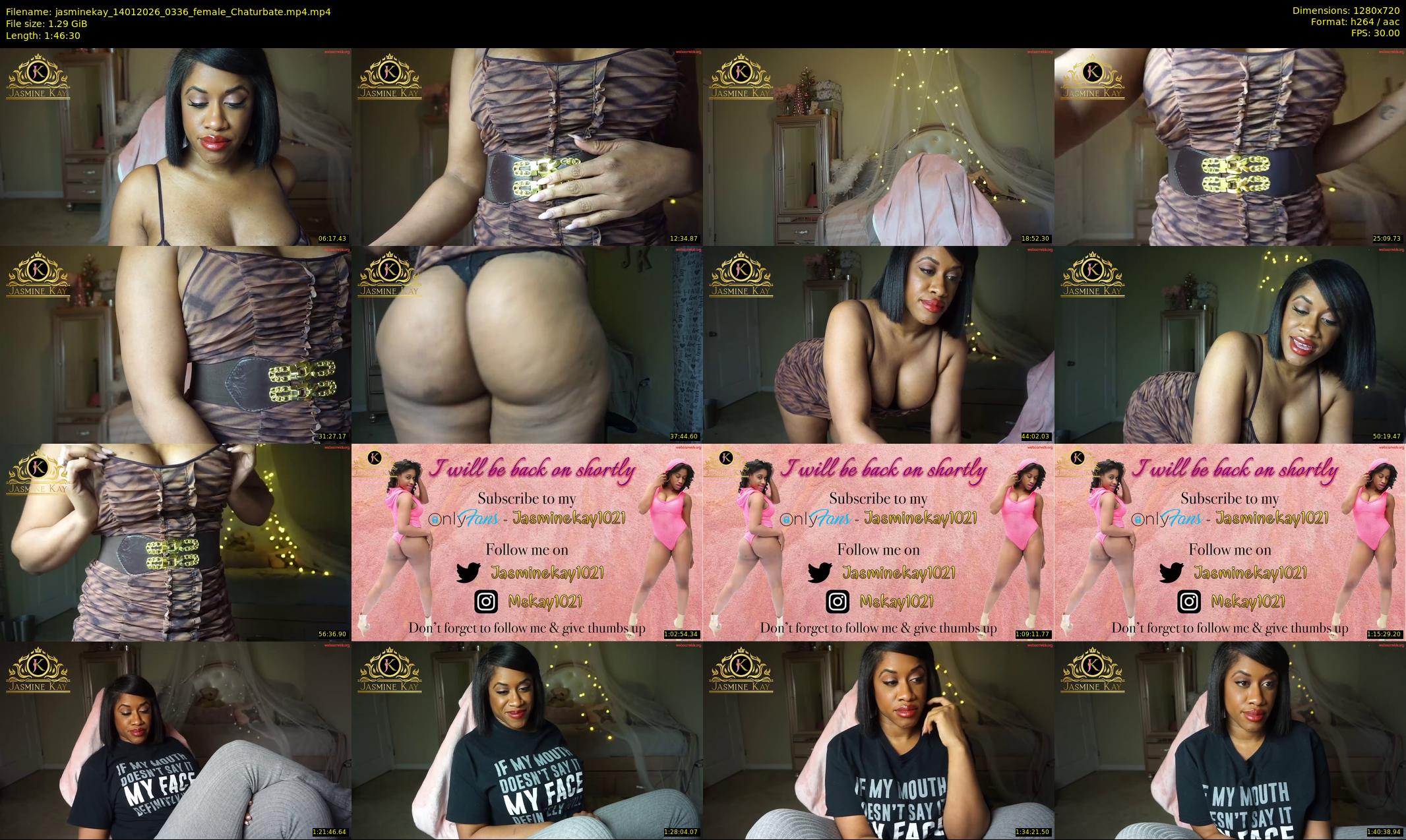 jasminekay — 107 minute Chaturbate female cam show recording, 720p, Jan 14, 2026